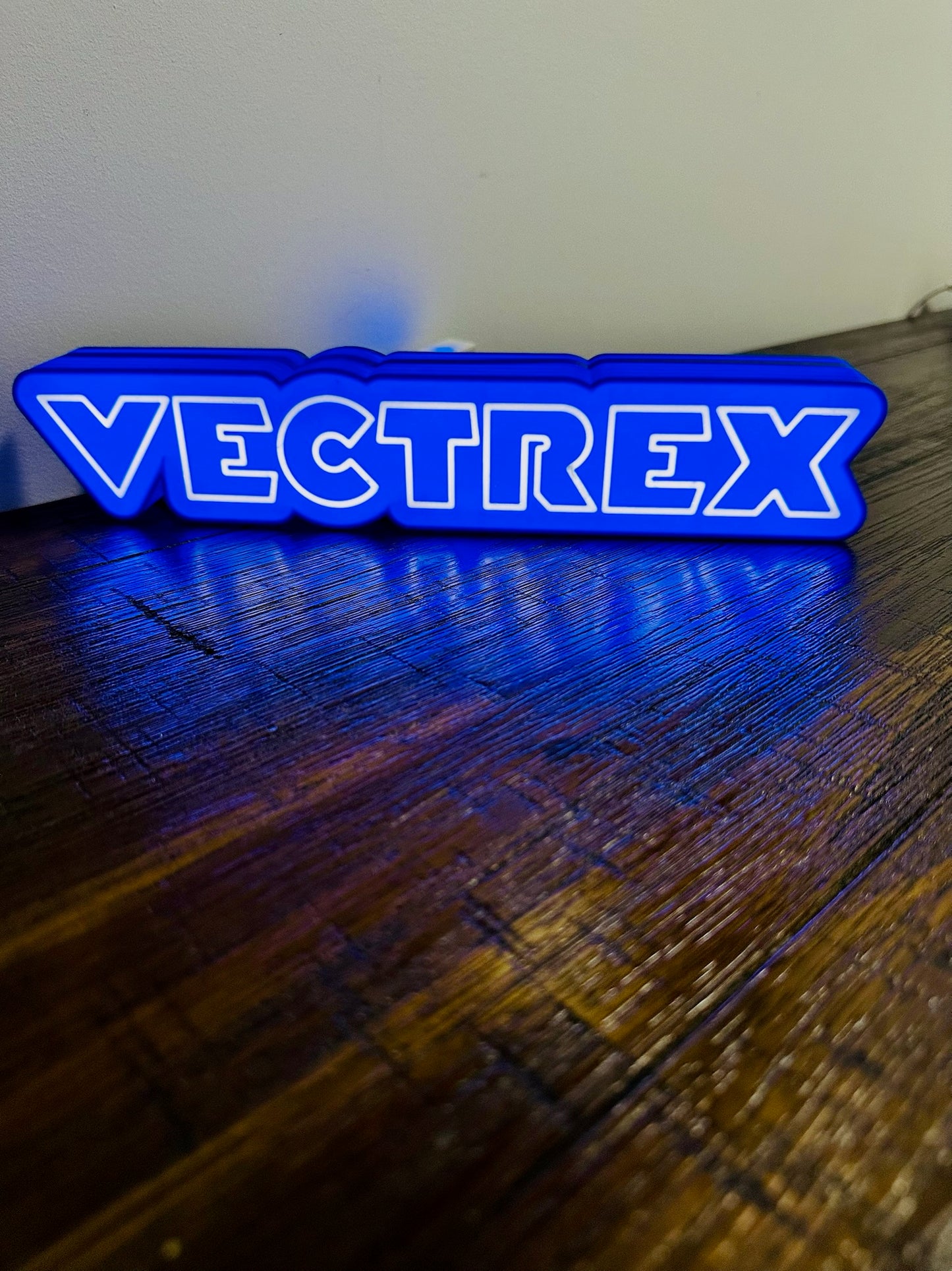 Vectrex Light Up Logo/Sign - USB Powered - Vibrant Blue Glow!