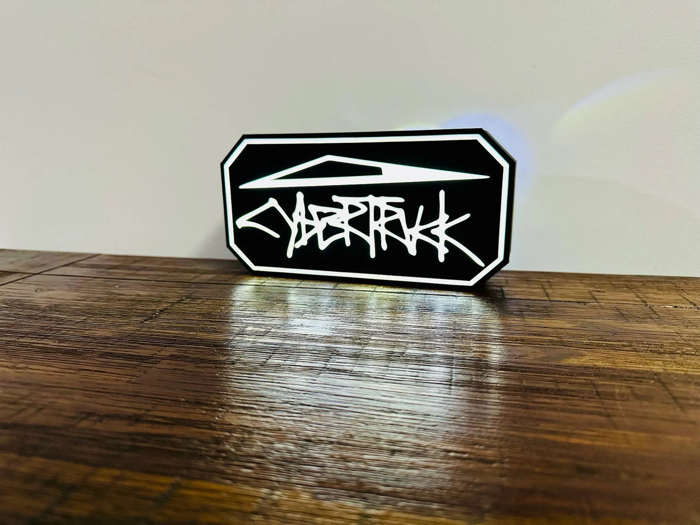Tesla CyberTruck Graffiti Logo - USB powered Night Light / Wall Art - Michael's 3D World