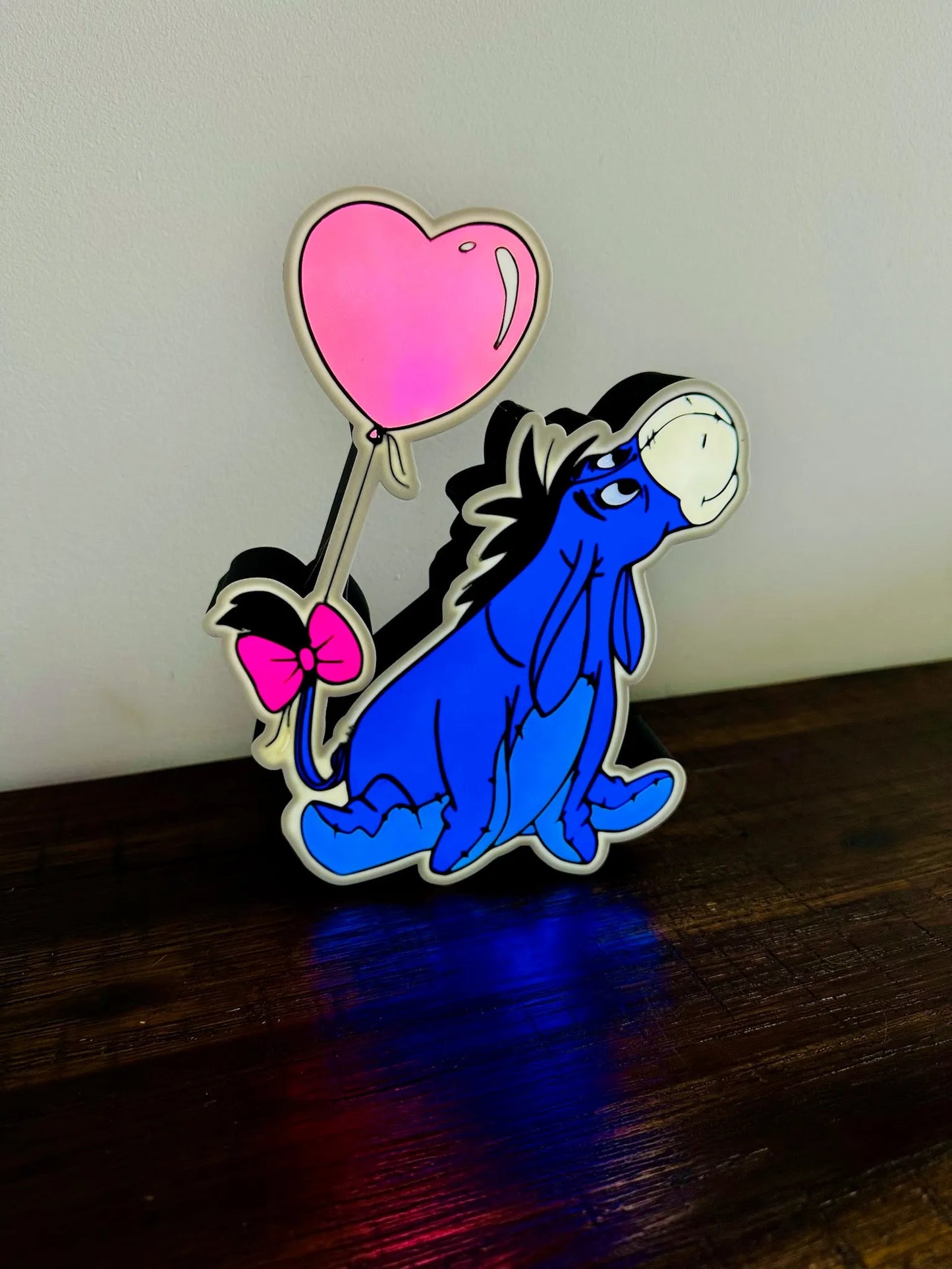 Eeyore - With Heart Balloon - Super Cute - Light Up Wall Art - USB Powered - Michael's 3D World
