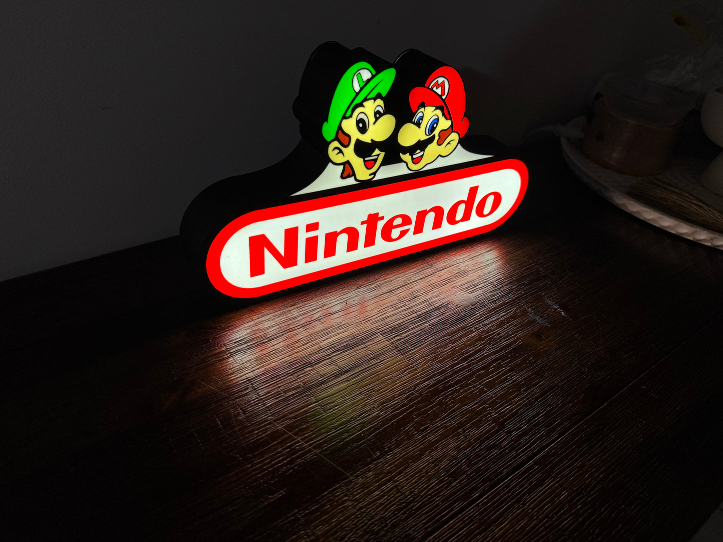 Mario & Luigi Nintendo Logo LED Display - The Ultimate Gaming Duo! 🍄
