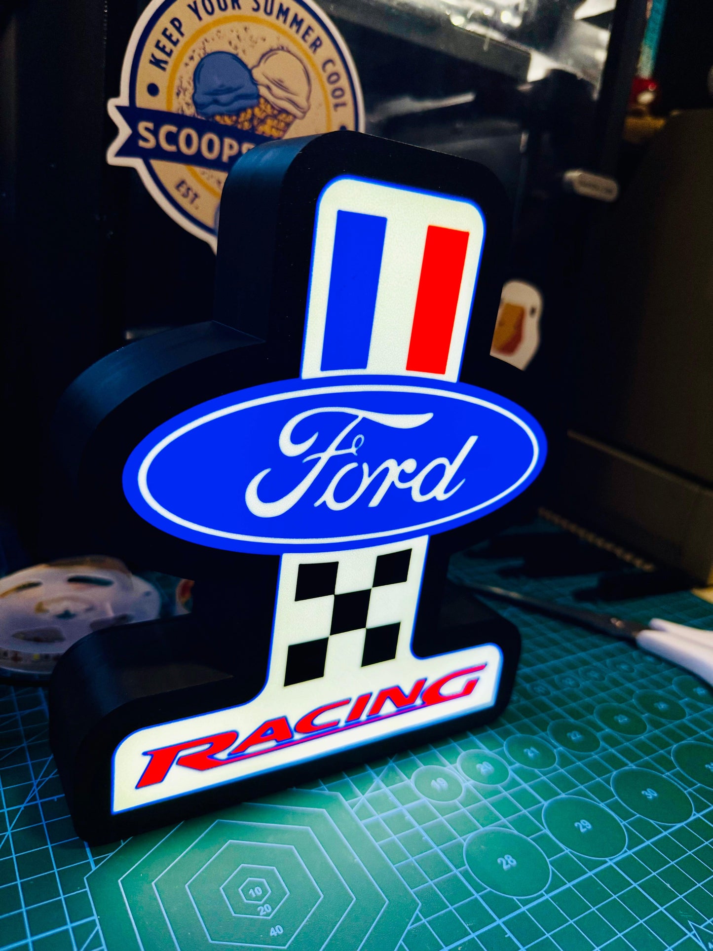 Ford Racing Logo - Light up sign - USB Powered - Michael's 3D World
