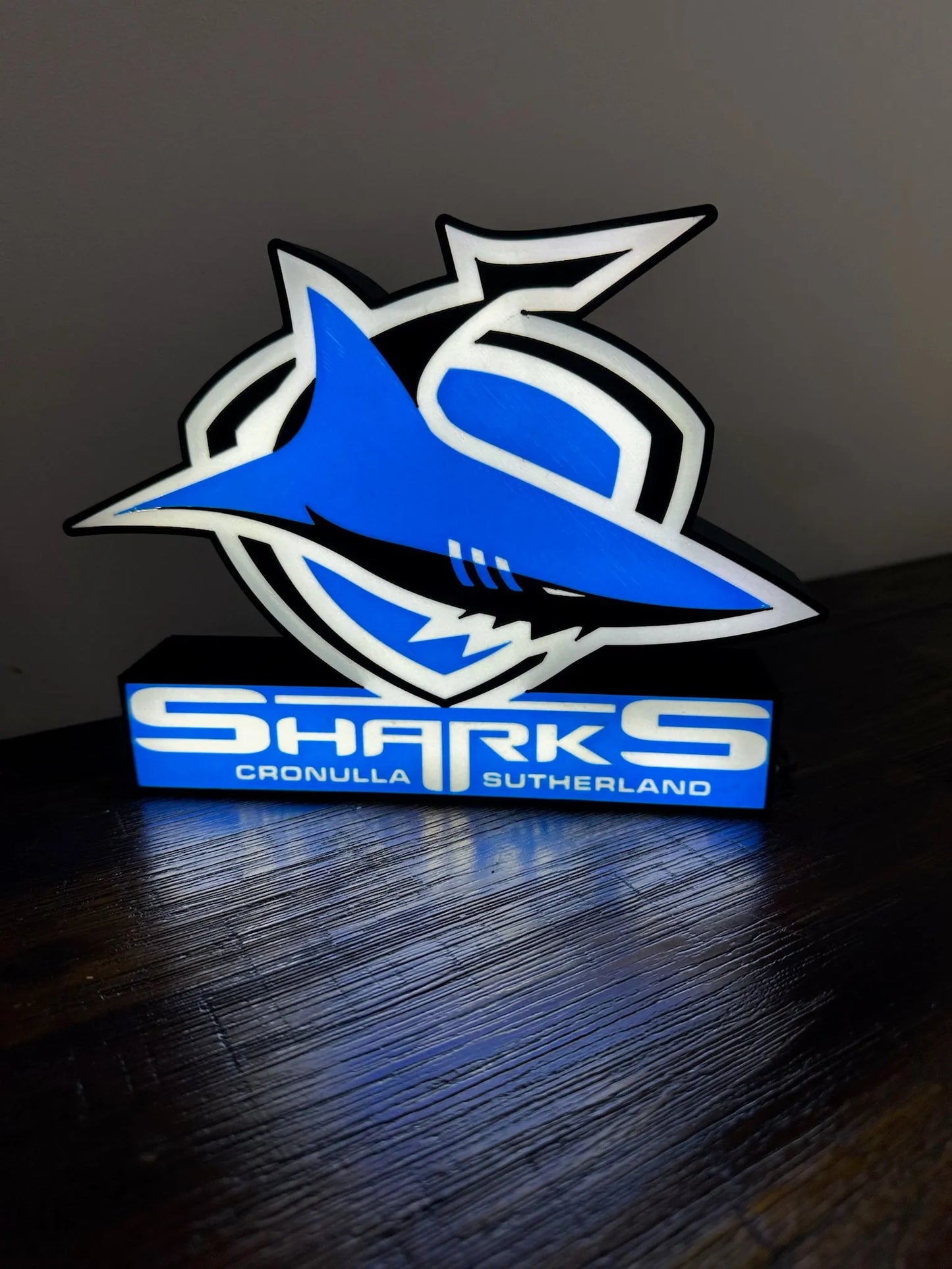 Cronulla Sharks - Light Up Sign / Logo - USB Powered (New Logo) - Michael's 3D World