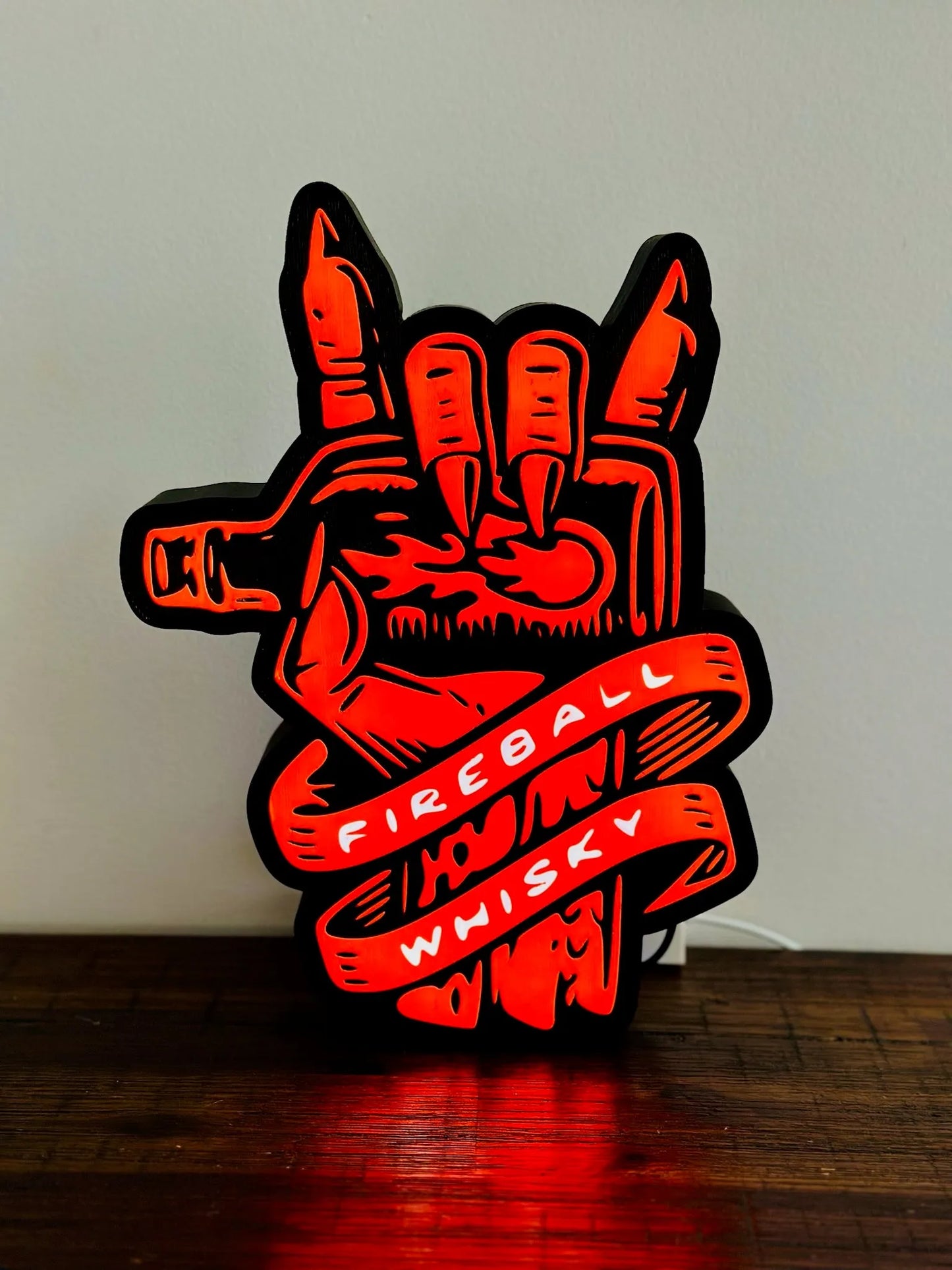 Fireball Whiskey! Light Up Sign - USB Powered - Michael's 3D World