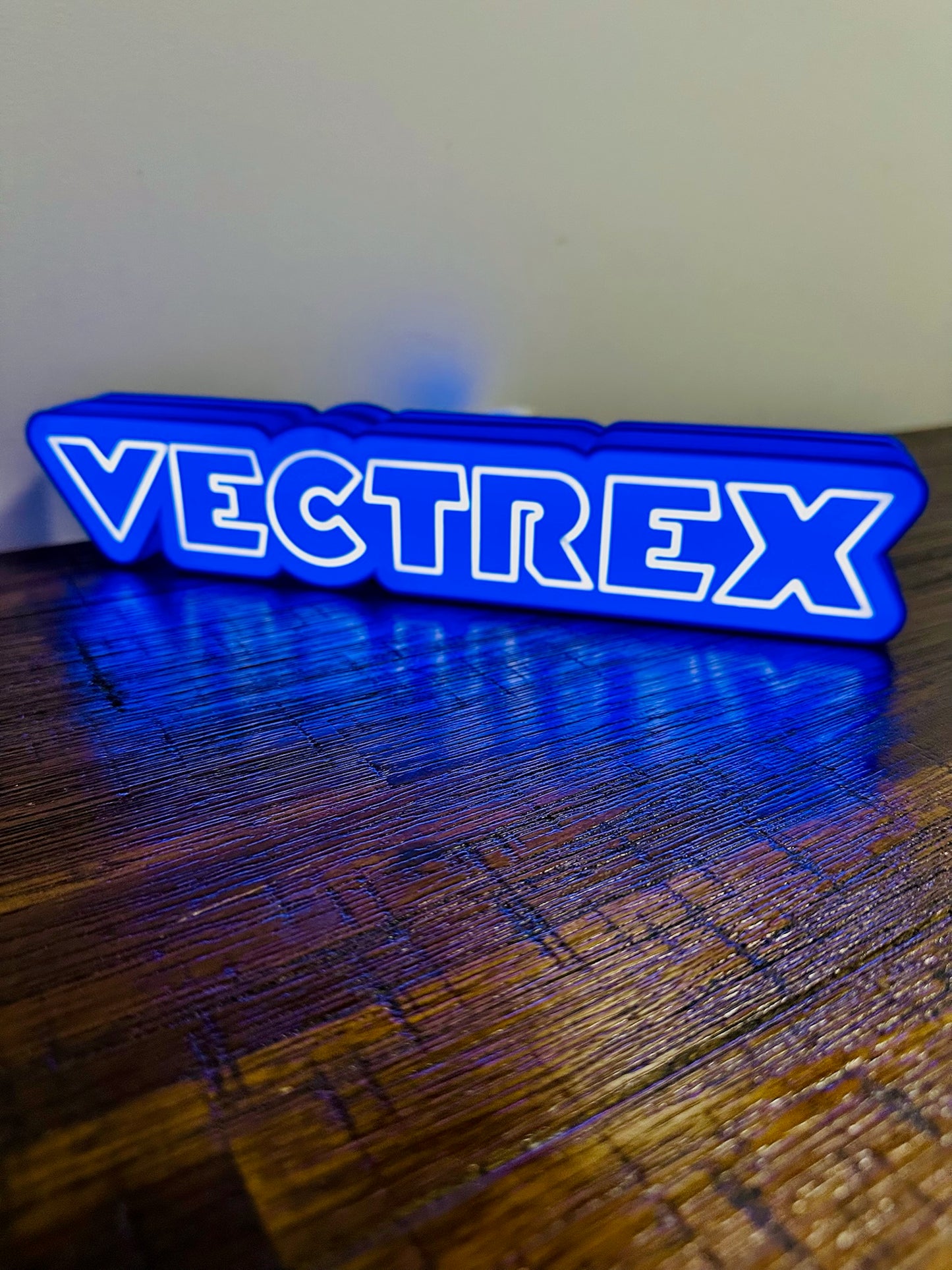 Vectrex Light Up Logo/Sign - USB Powered - Vibrant Blue Glow!