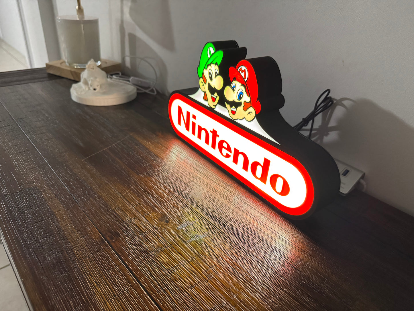 Mario & Luigi Nintendo Logo LED Display - The Ultimate Gaming Duo! 🍄