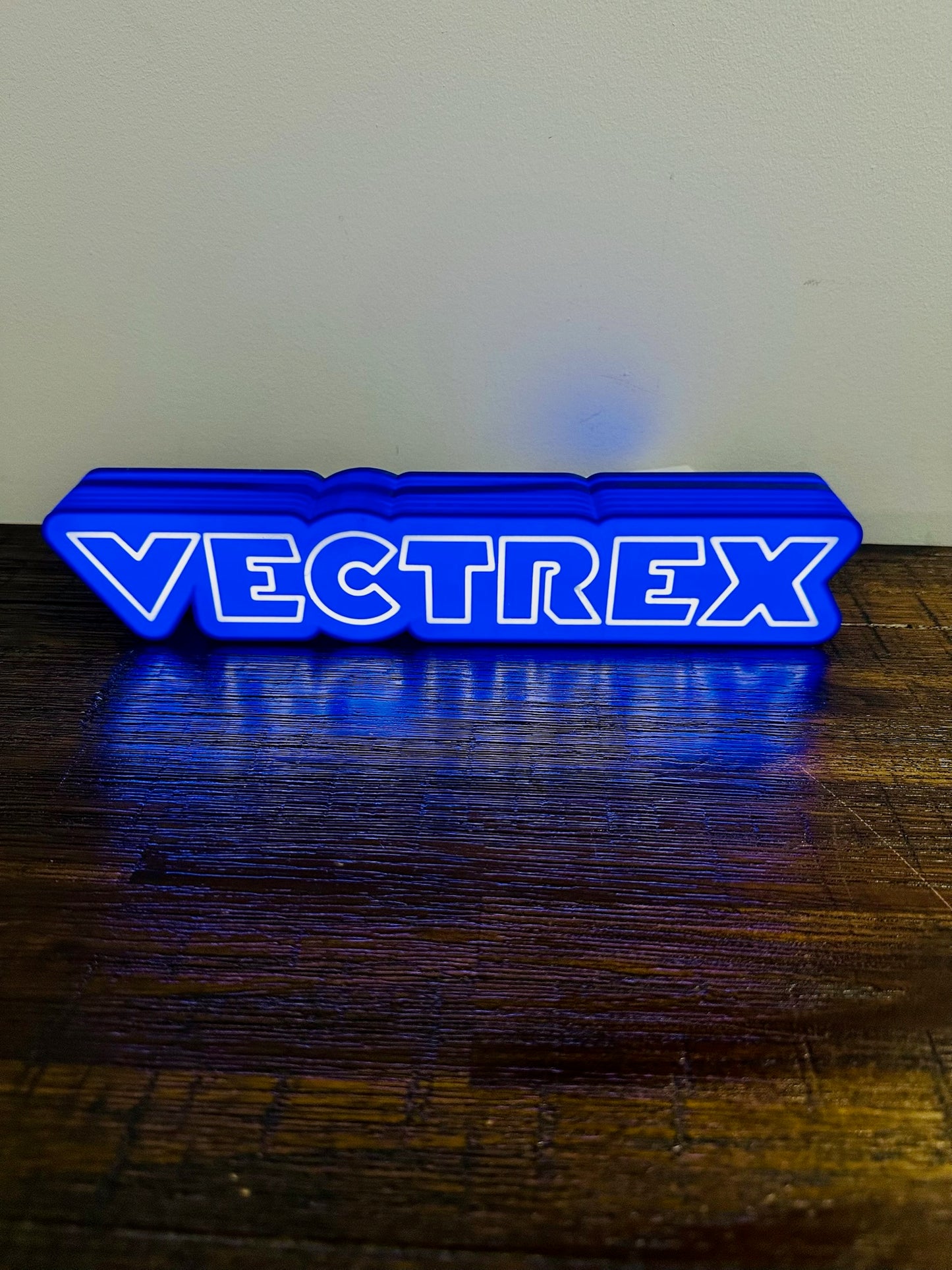 Vectrex Light Up Logo/Sign - USB Powered - Vibrant Blue Glow!
