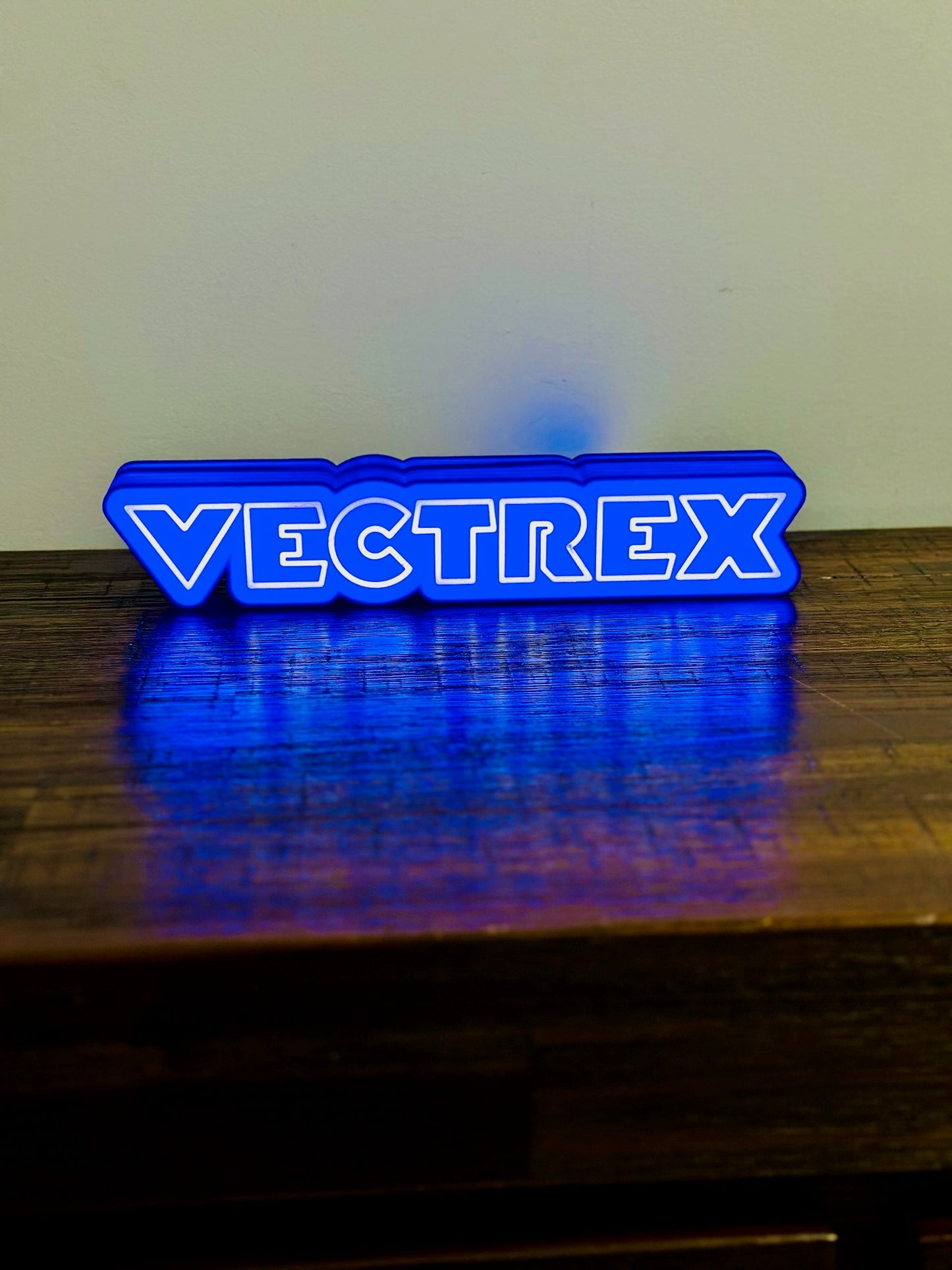 Vectrex Light Up Logo/Sign - USB Powered - Vibrant Blue Glow!