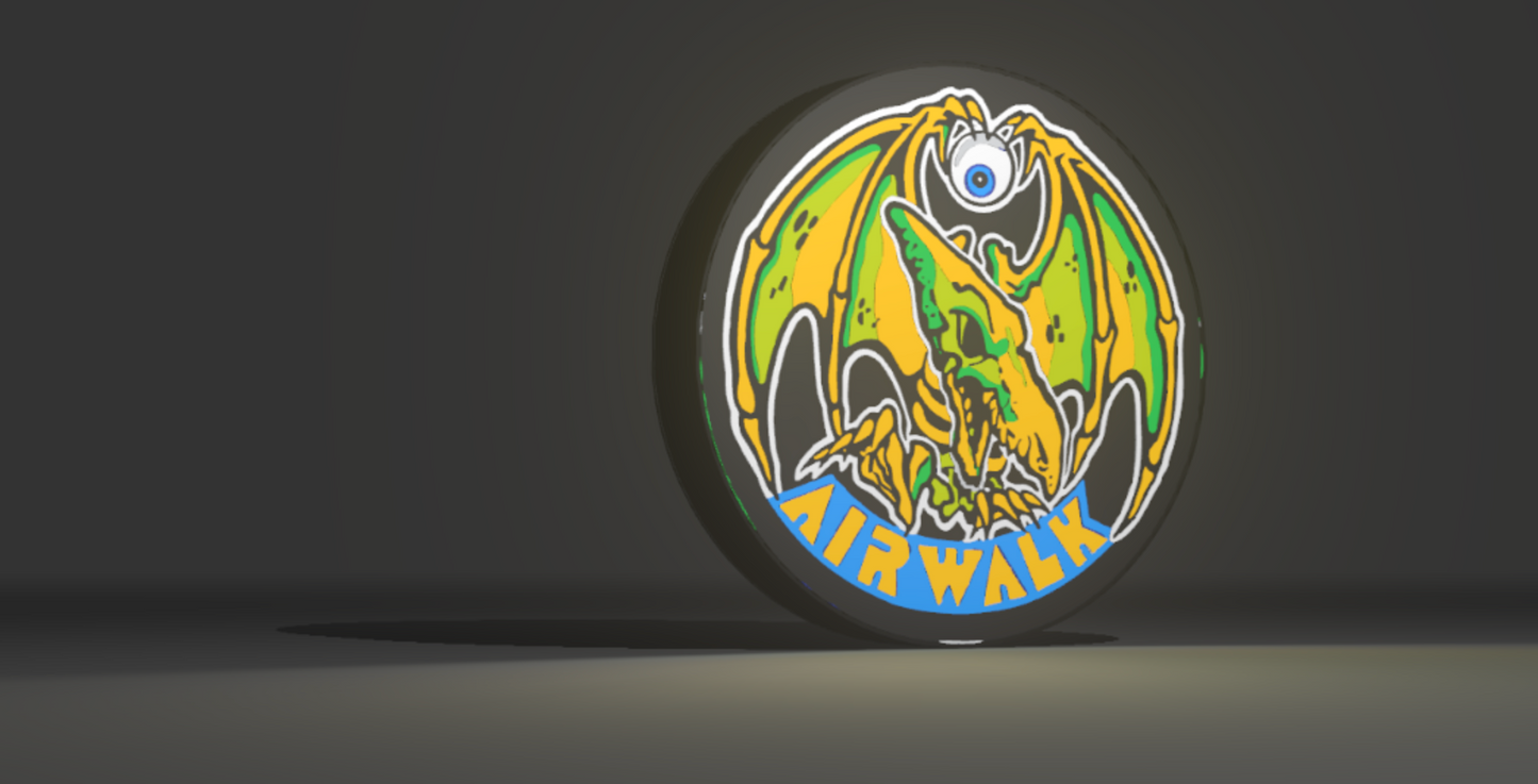 AirWalk Dinosaur - Light Up Artwork / Wall Art / Sign