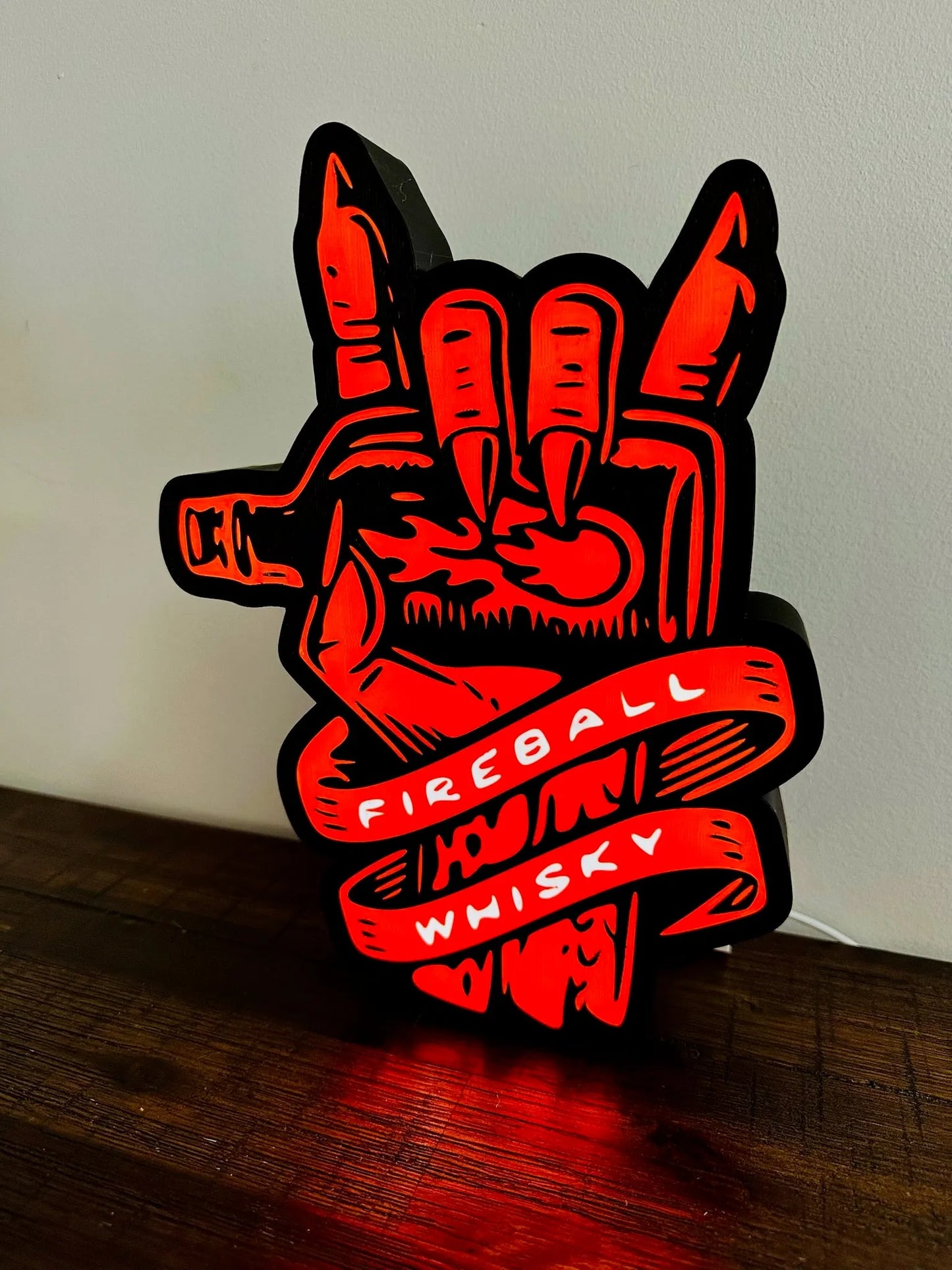 Fireball Whiskey! Light Up Sign - USB Powered - Michael's 3D World