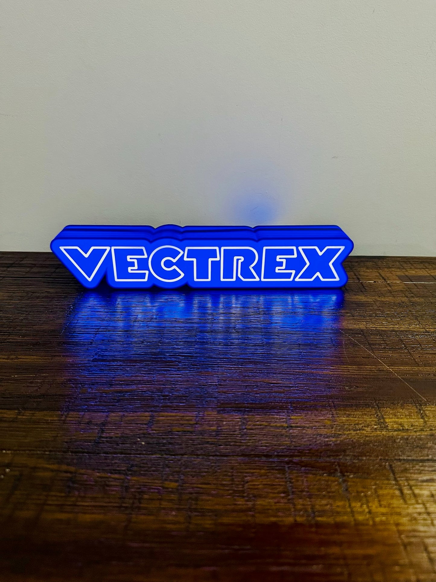 Vectrex Light Up Logo/Sign - USB Powered - Vibrant Blue Glow!