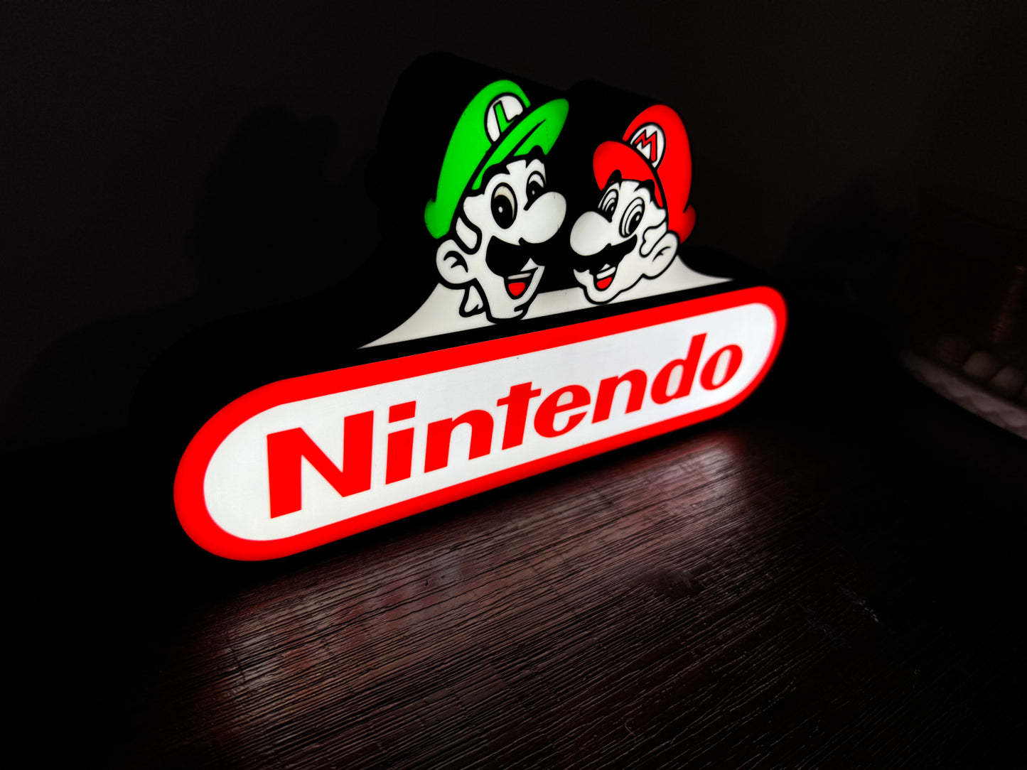 Mario & Luigi Nintendo Logo LED Display - The Ultimate Gaming Duo! 🍄