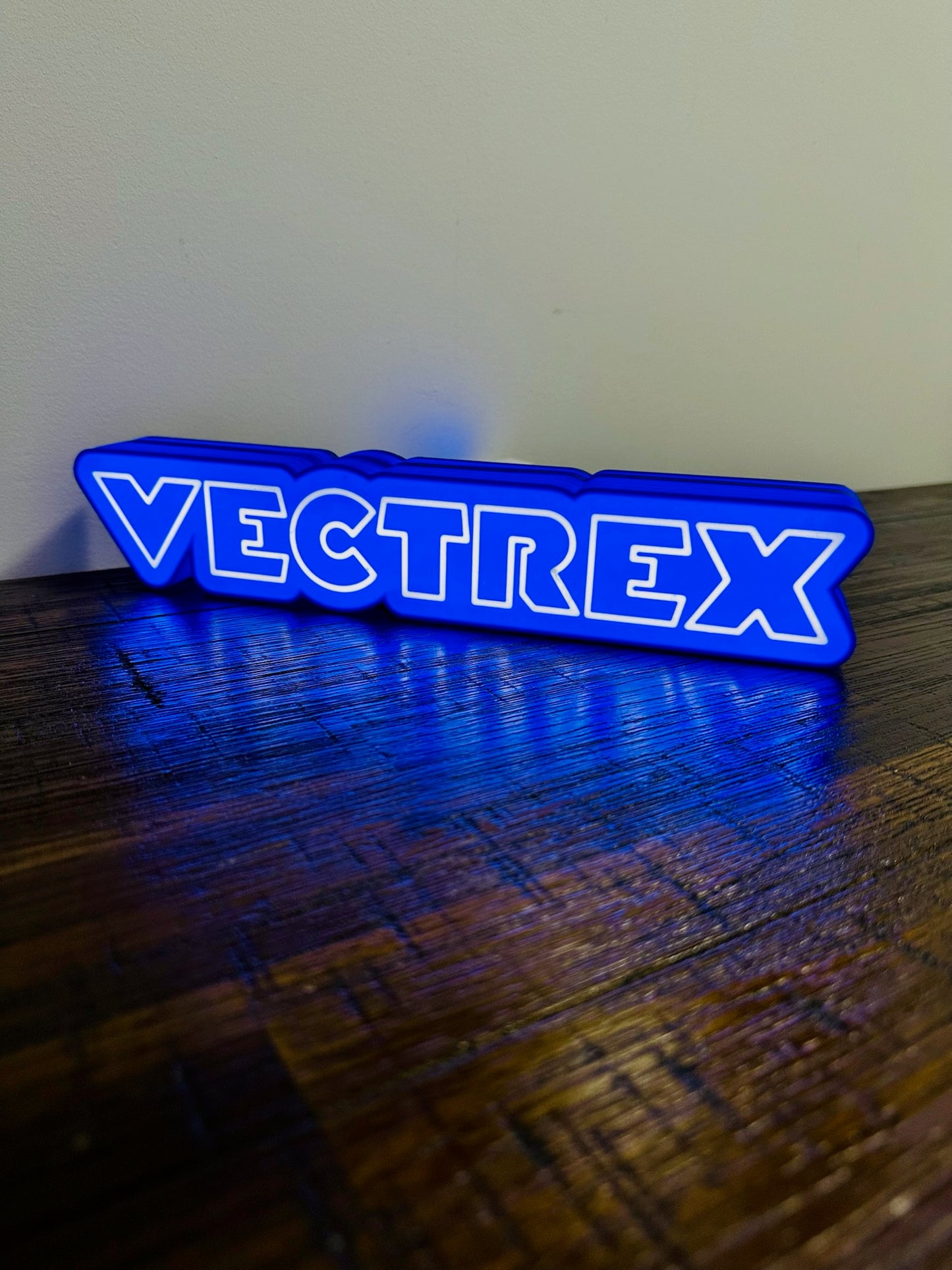 Vectrex Light Up Logo/Sign - USB Powered - Vibrant Blue Glow!