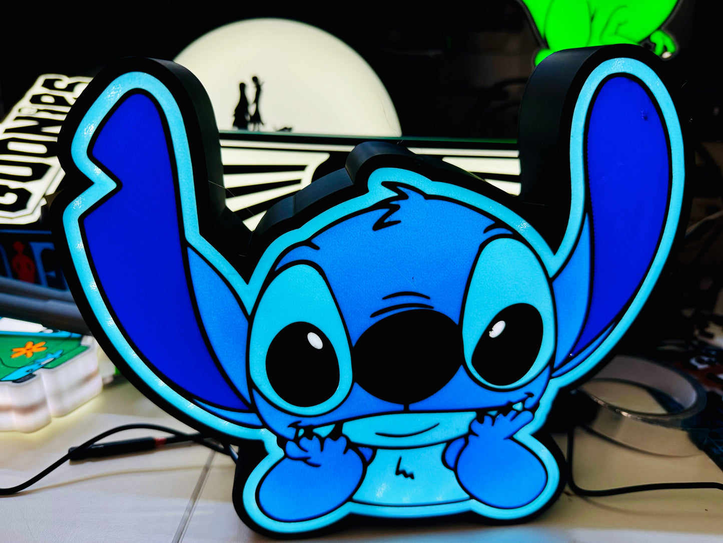 Light up Stitch! USB Powered, bright night light sign! - Michael's 3D World