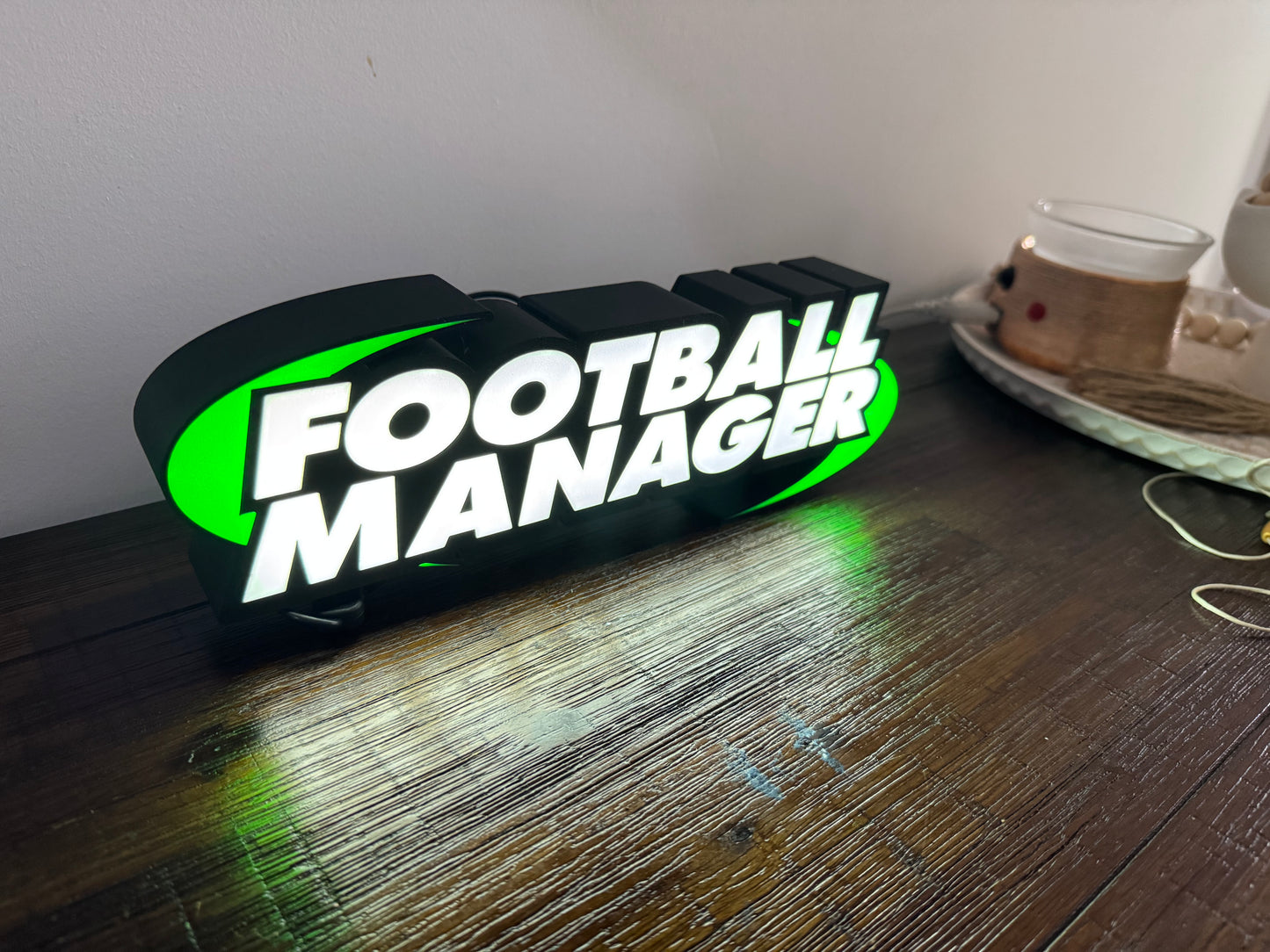 Football Manager Game Logo - Light Up Artwork / Wall Art / Sign