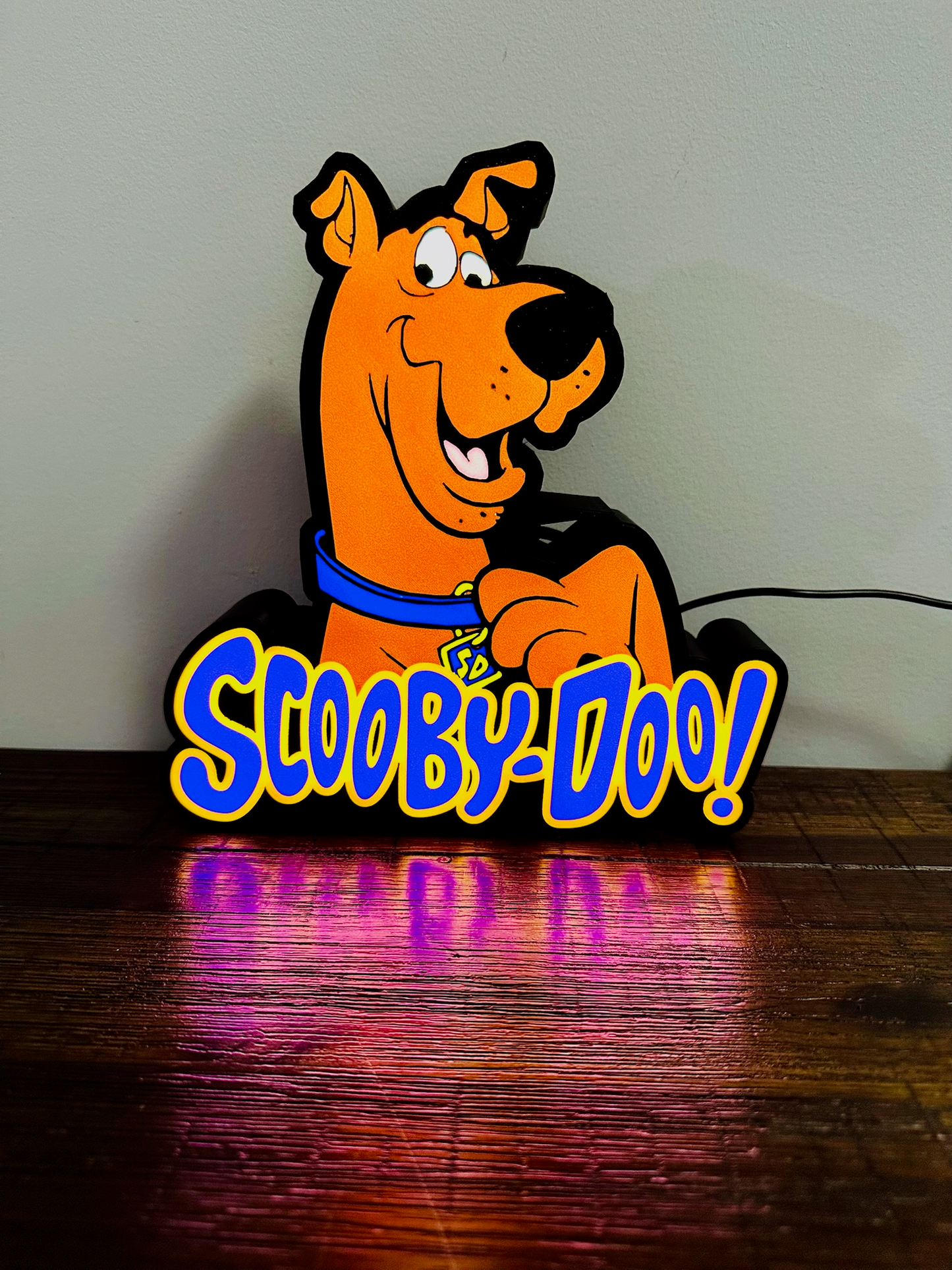 Scooby Doo y logotipo: letrero iluminado con alimentación por USB
