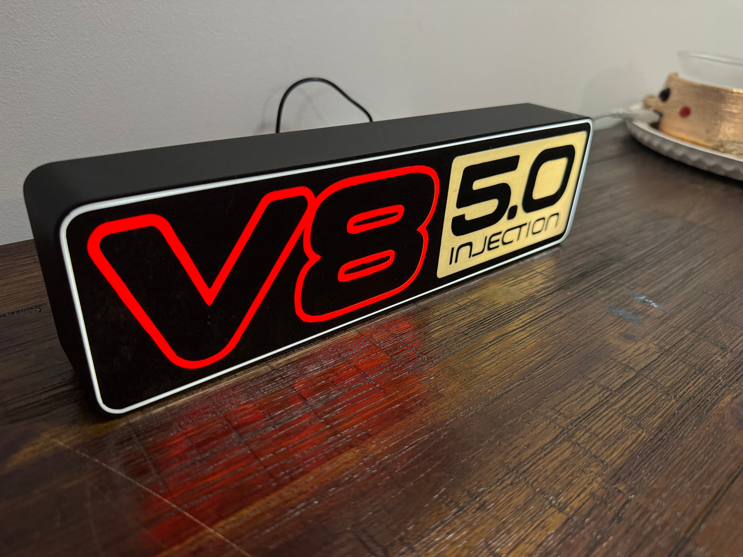 Holden V8 5.0 Badge Logo - Light Up Artwork / Wall Art / Sign