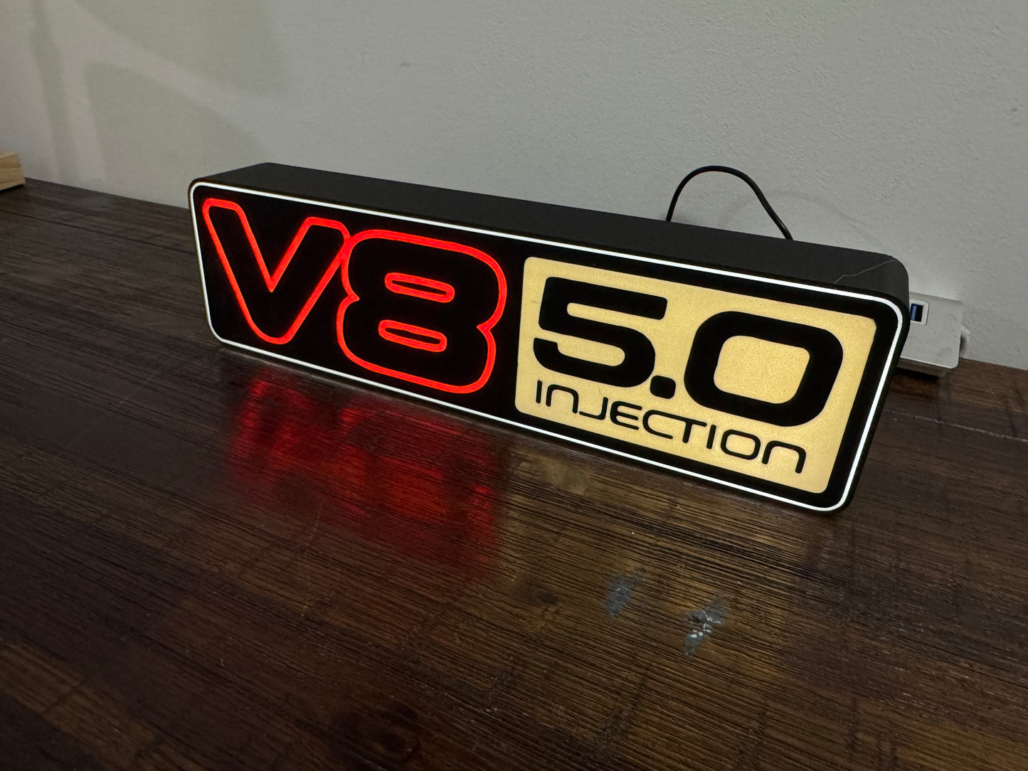 Holden V8 5.0 Badge Logo - Light Up Artwork / Wall Art / Sign