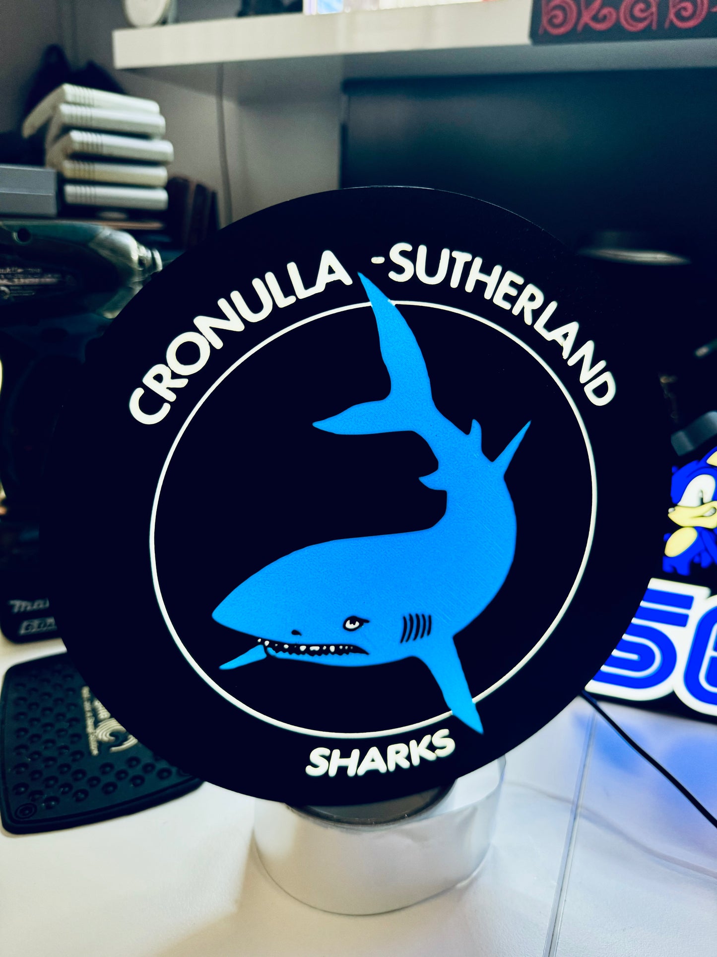 Cronulla Sharks - Light Up Sign / Logo - USB Powered (Old Logo) - Michael's 3D World