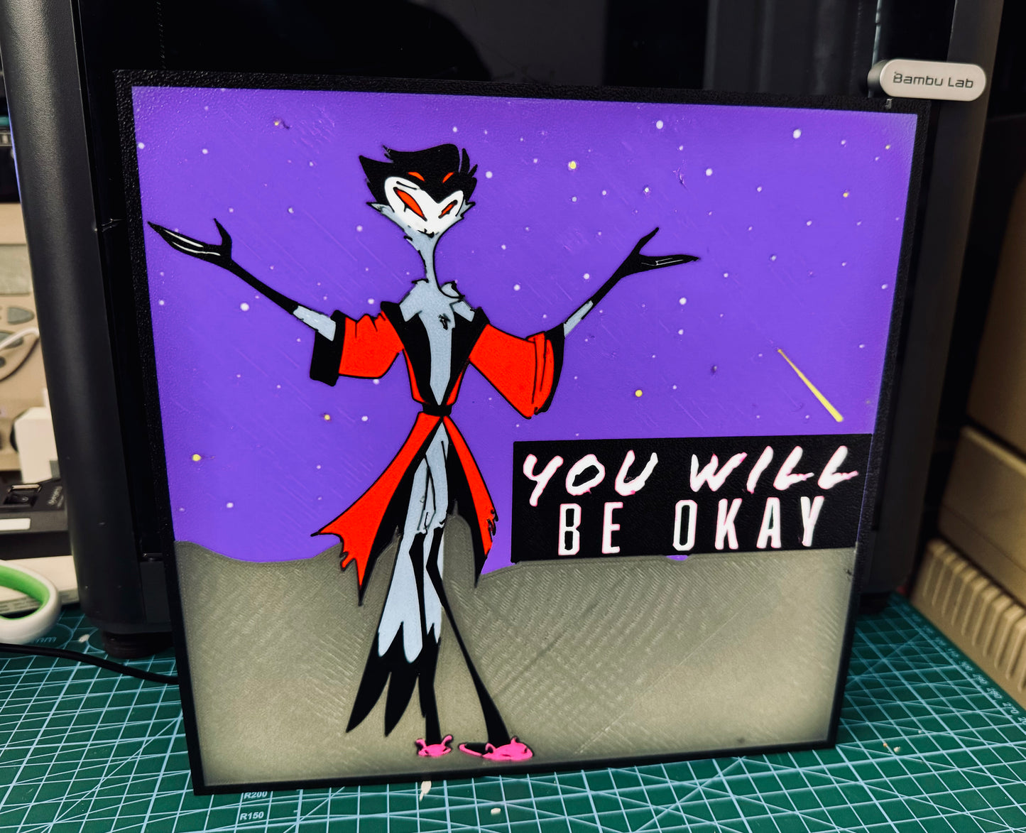 Stolas - You will be Okay - Night Light / Light up Sign - Helluva Boss - Michael's 3D World