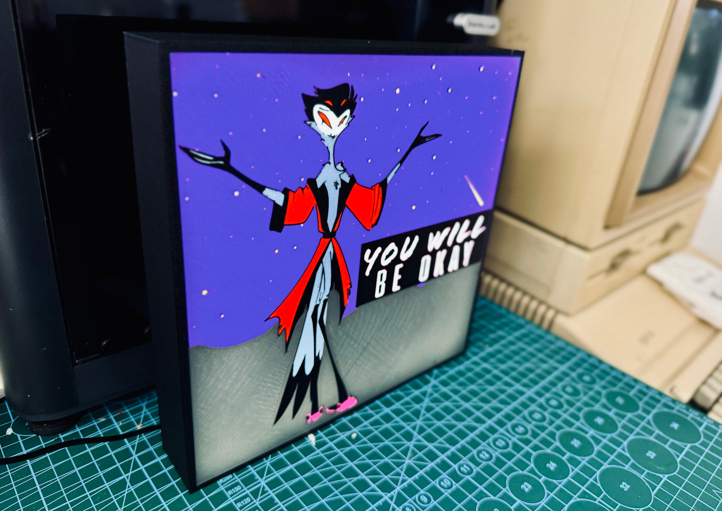 Stolas - You will be Okay - Night Light / Light up Sign - Helluva Boss - Michael's 3D World