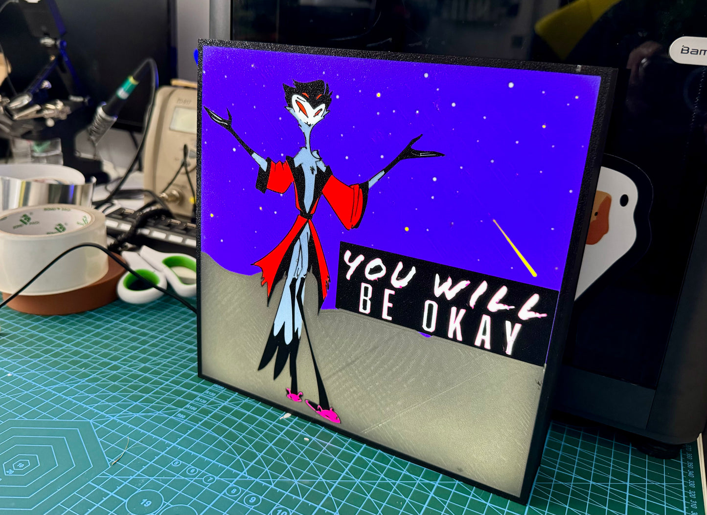 Stolas - You will be Okay - Night Light / Light up Sign - Helluva Boss - Michael's 3D World