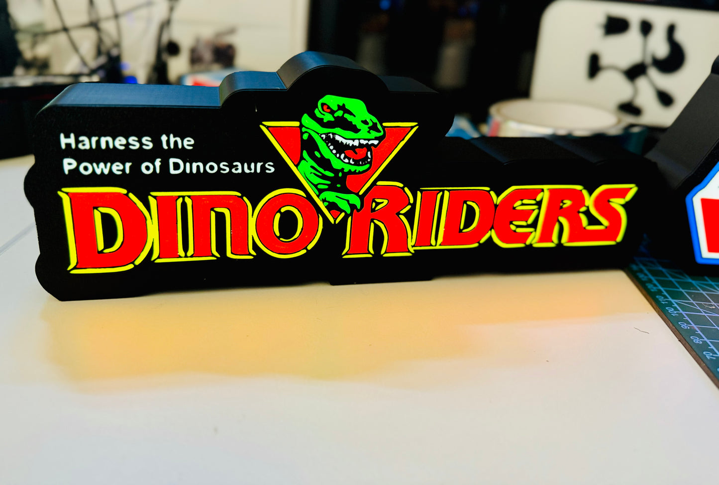 Dino-Riders - Light Up Sign - USB Powered Lamp - Michael's 3D World