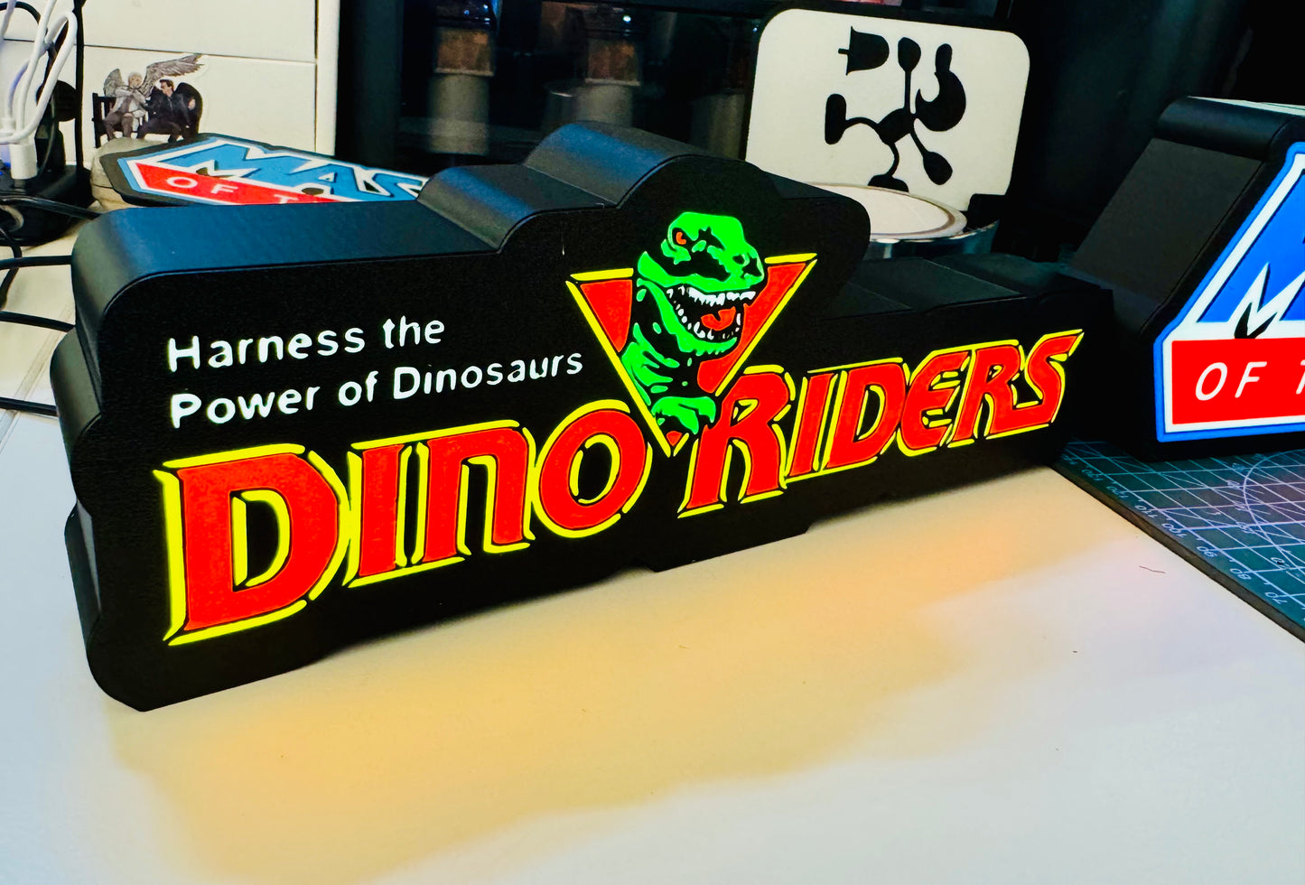 Dino-Riders - Light Up Sign - USB Powered Lamp - Michael's 3D World
