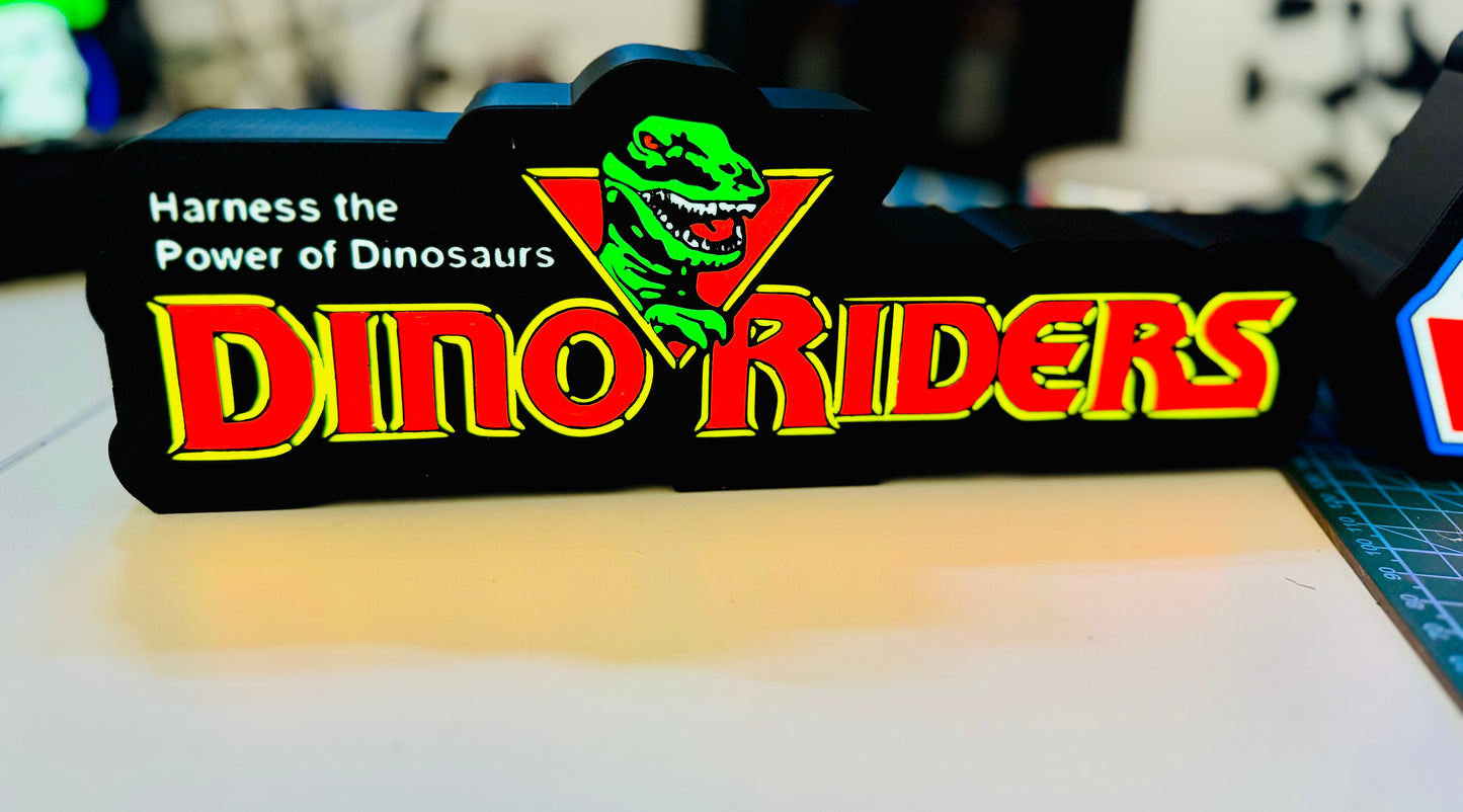 Dino-Riders - Light Up Sign - USB Powered Lamp - Michael's 3D World
