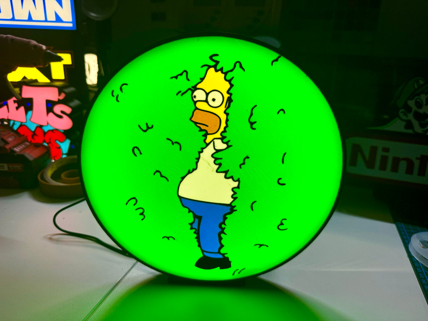 Homer Simpson - Hedge Light - Large round USB Powered Light - Michael's 3D World