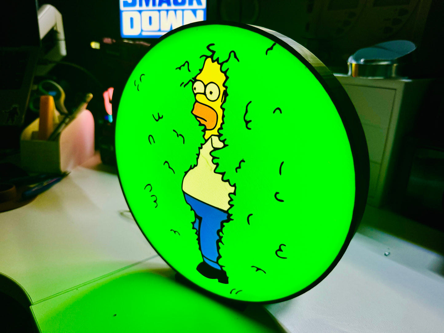 Homer Simpson - Hedge Light - Large round USB Powered Light - Michael's 3D World