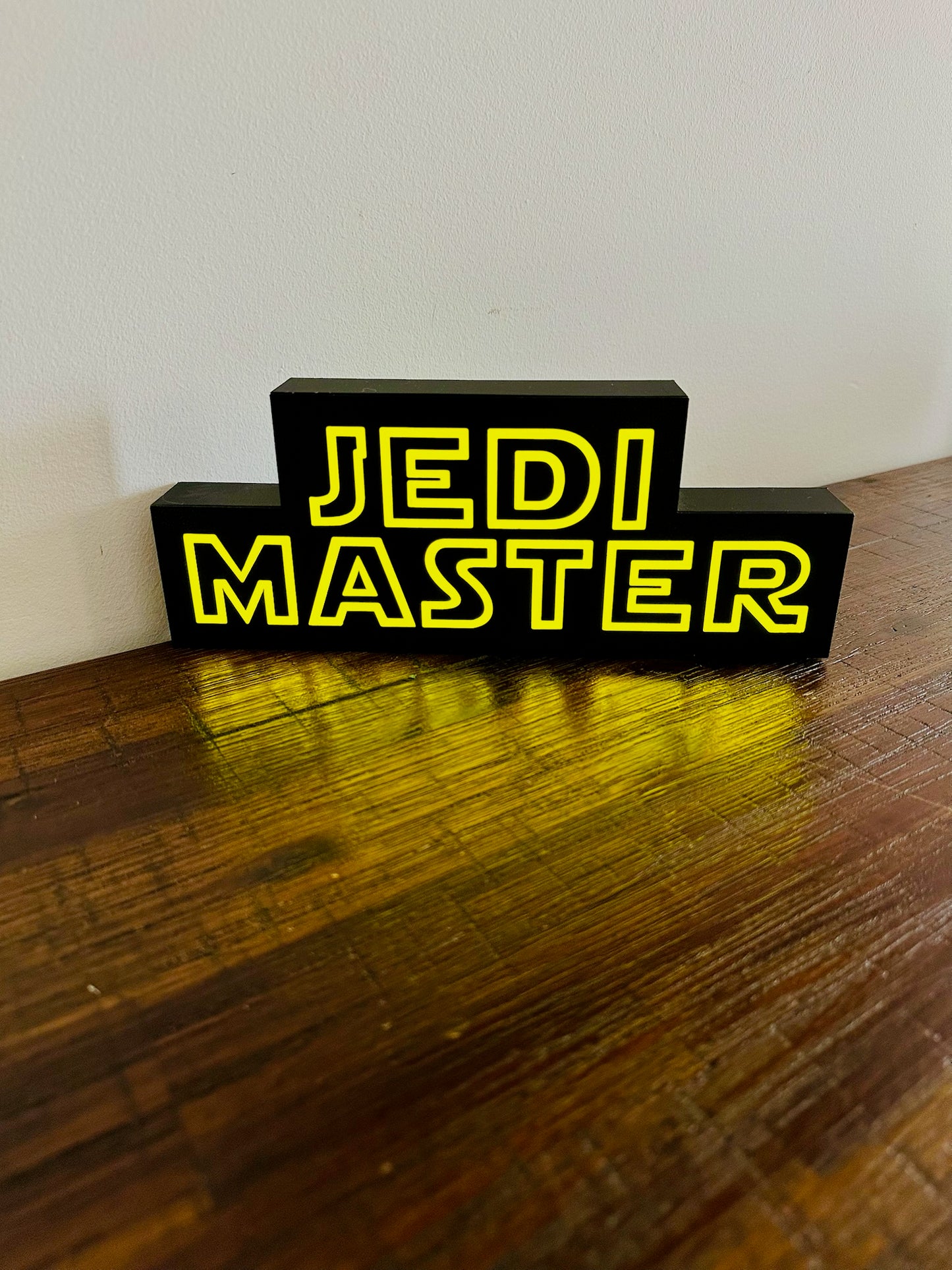 Jedi Master - Star Wars Themed Logo - Night Light / Light Up Wall Art