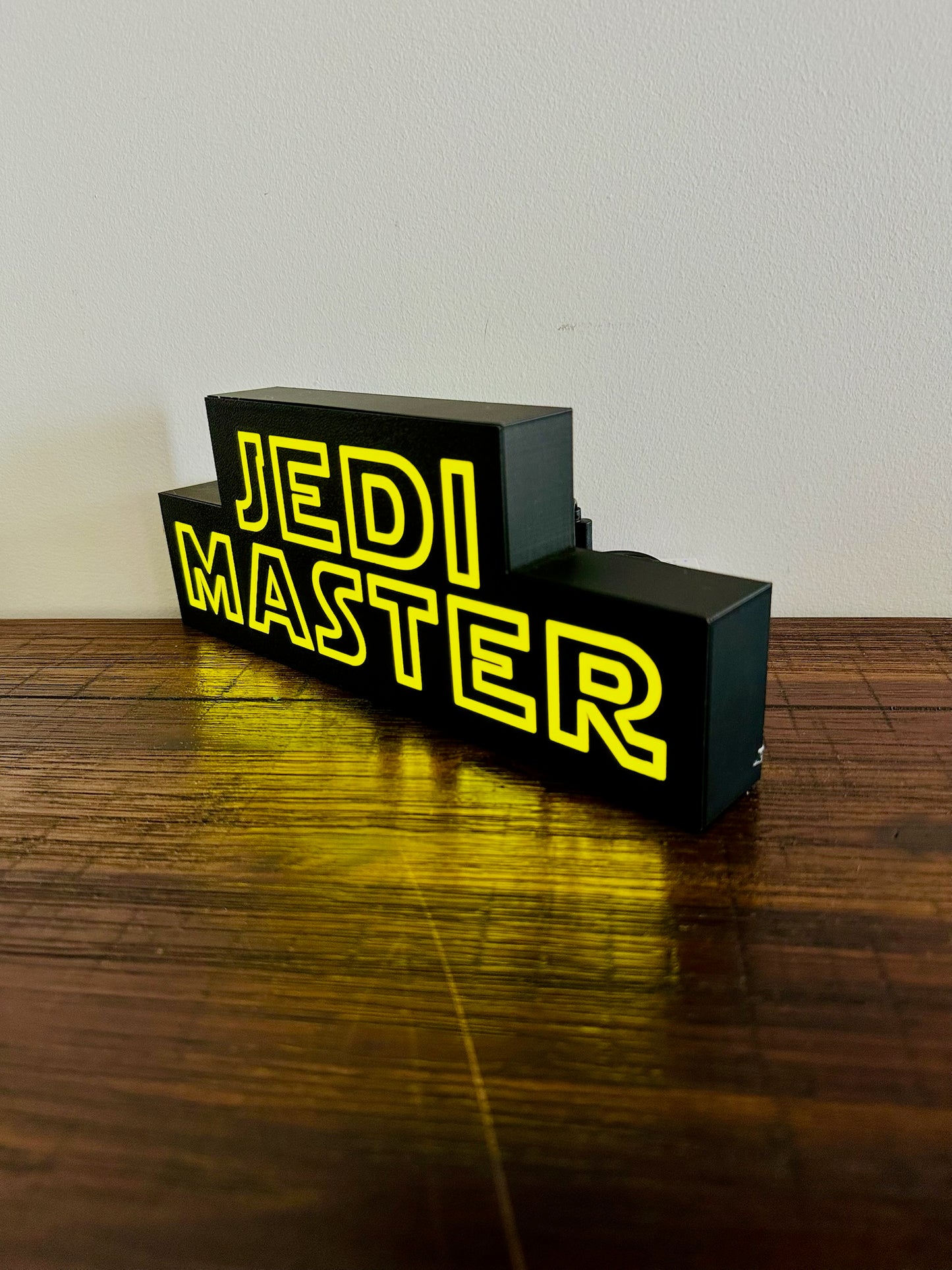 Jedi Master - Star Wars Themed Logo - Night Light / Light Up Wall Art