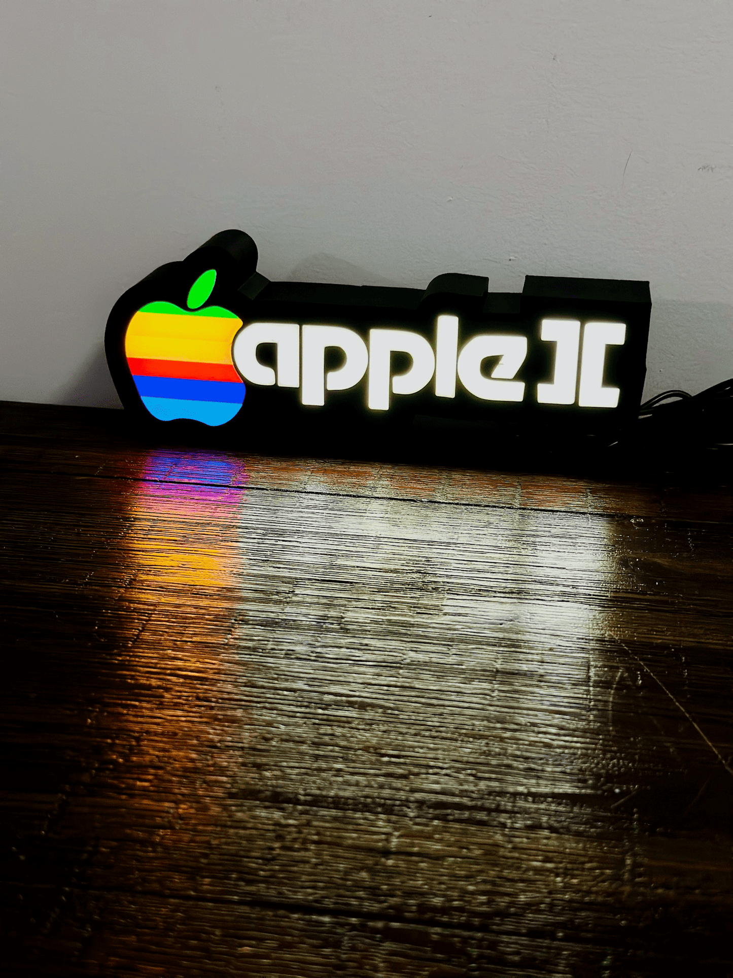 Apple II Apple Logo - Full Colour or White - Night Light / Light Up Wall Art