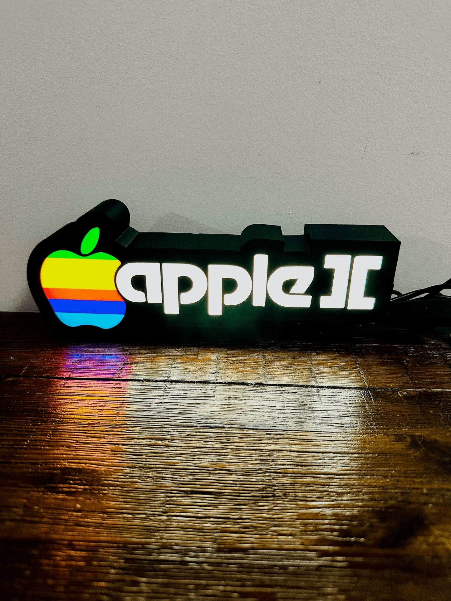 Apple II Apple Logo - Full Colour or White - Night Light / Light Up Wall Art