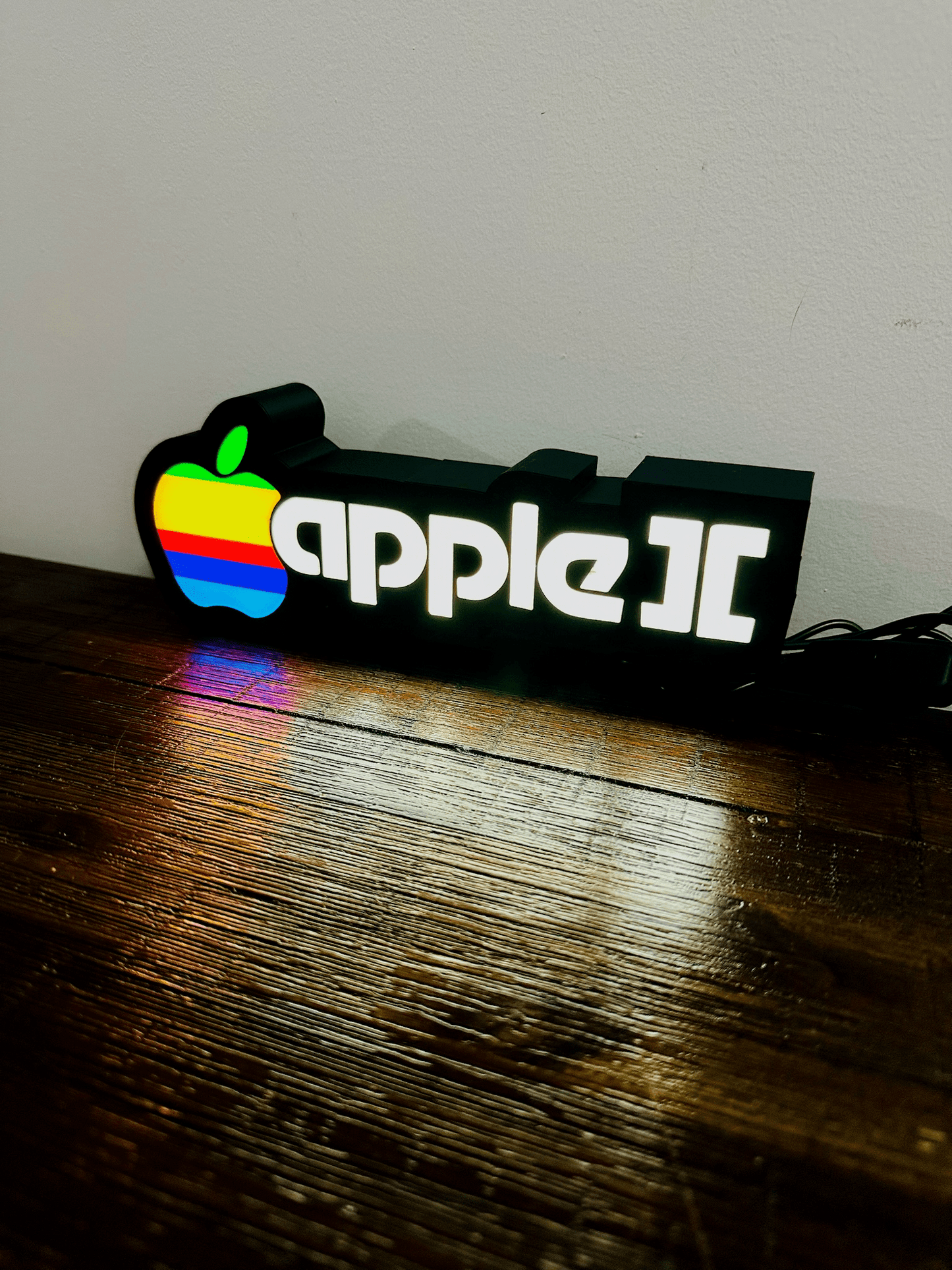 Apple II Apple Logo - Full Colour or White - Night Light / Light Up Wall Art