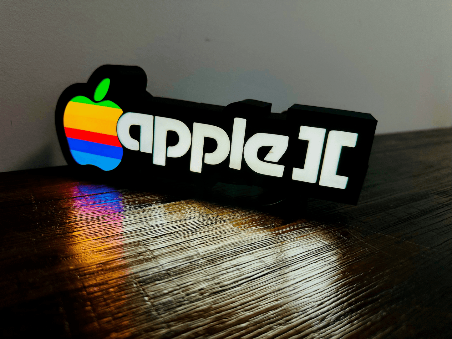 Apple II Apple Logo - Full Colour or White - Night Light / Light Up Wall Art