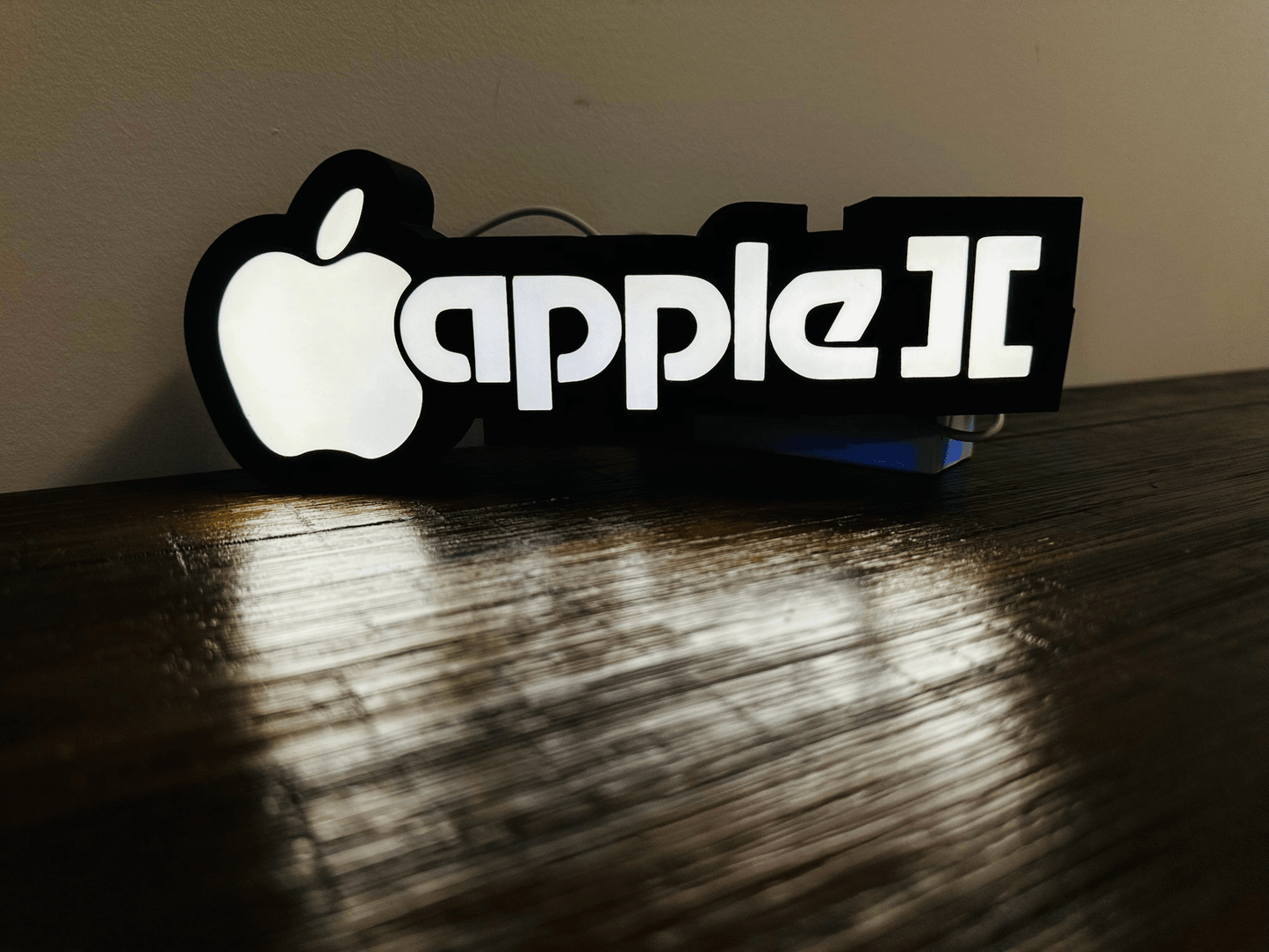 Apple II Apple Logo - Full Colour or White - Night Light / Light Up Wall Art