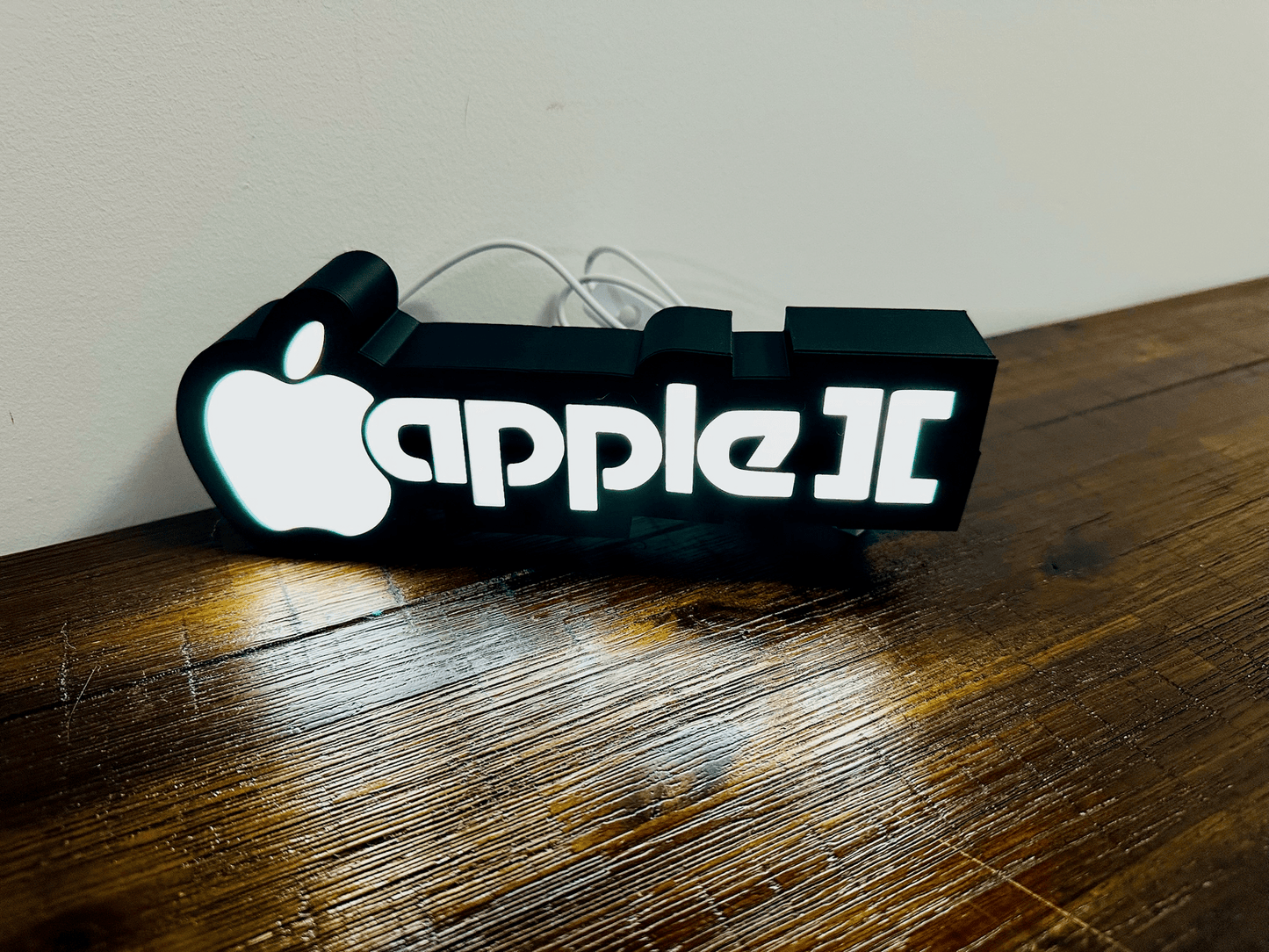 Apple II Apple Logo - Full Colour or White - Night Light / Light Up Wall Art