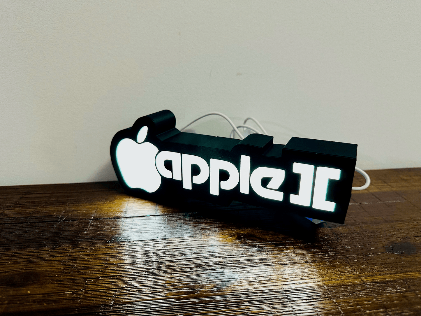 Apple II Apple Logo - Full Colour or White - Night Light / Light Up Wall Art