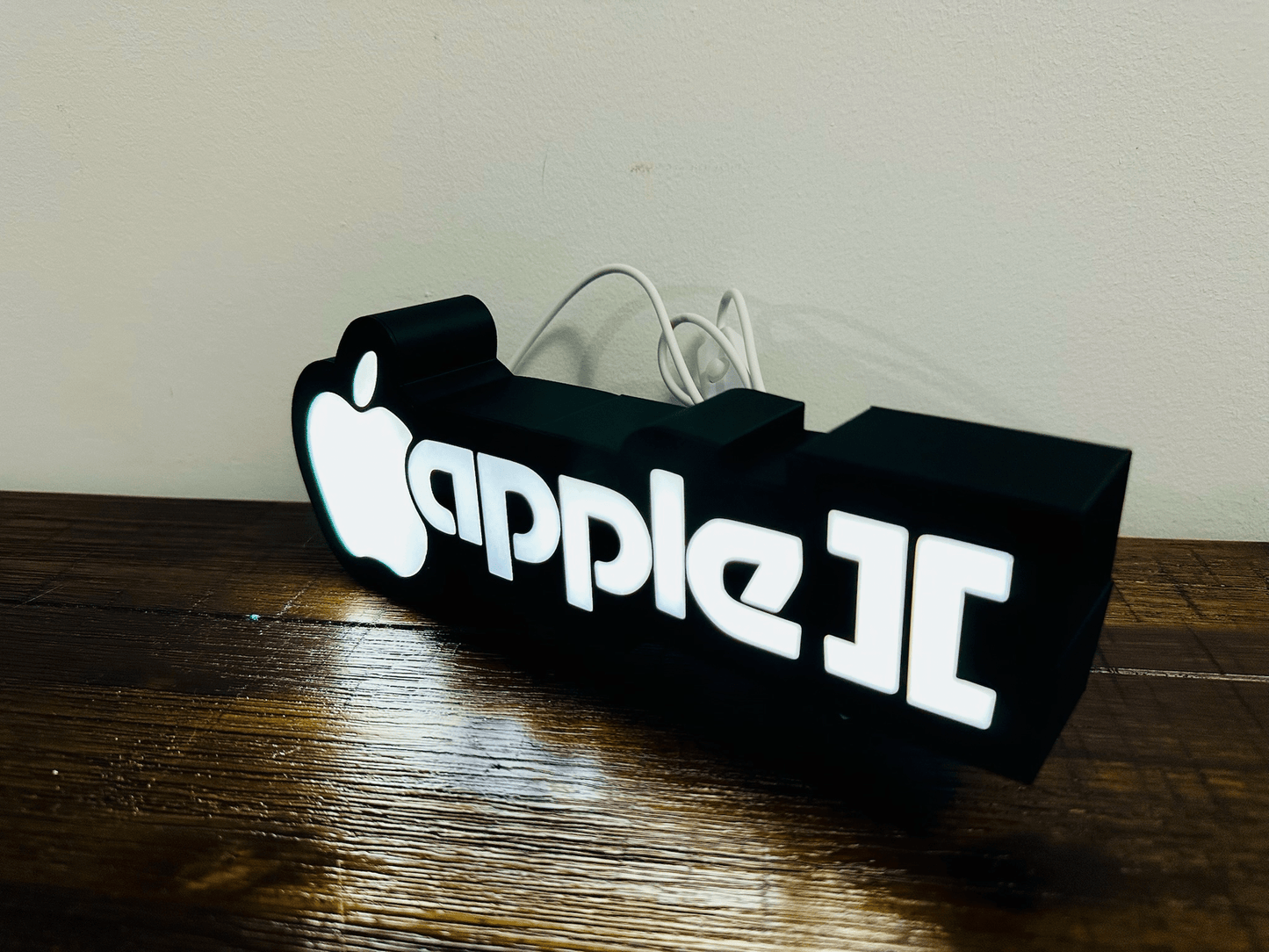 Apple II Apple Logo - Full Colour or White - Night Light / Light Up Wall Art