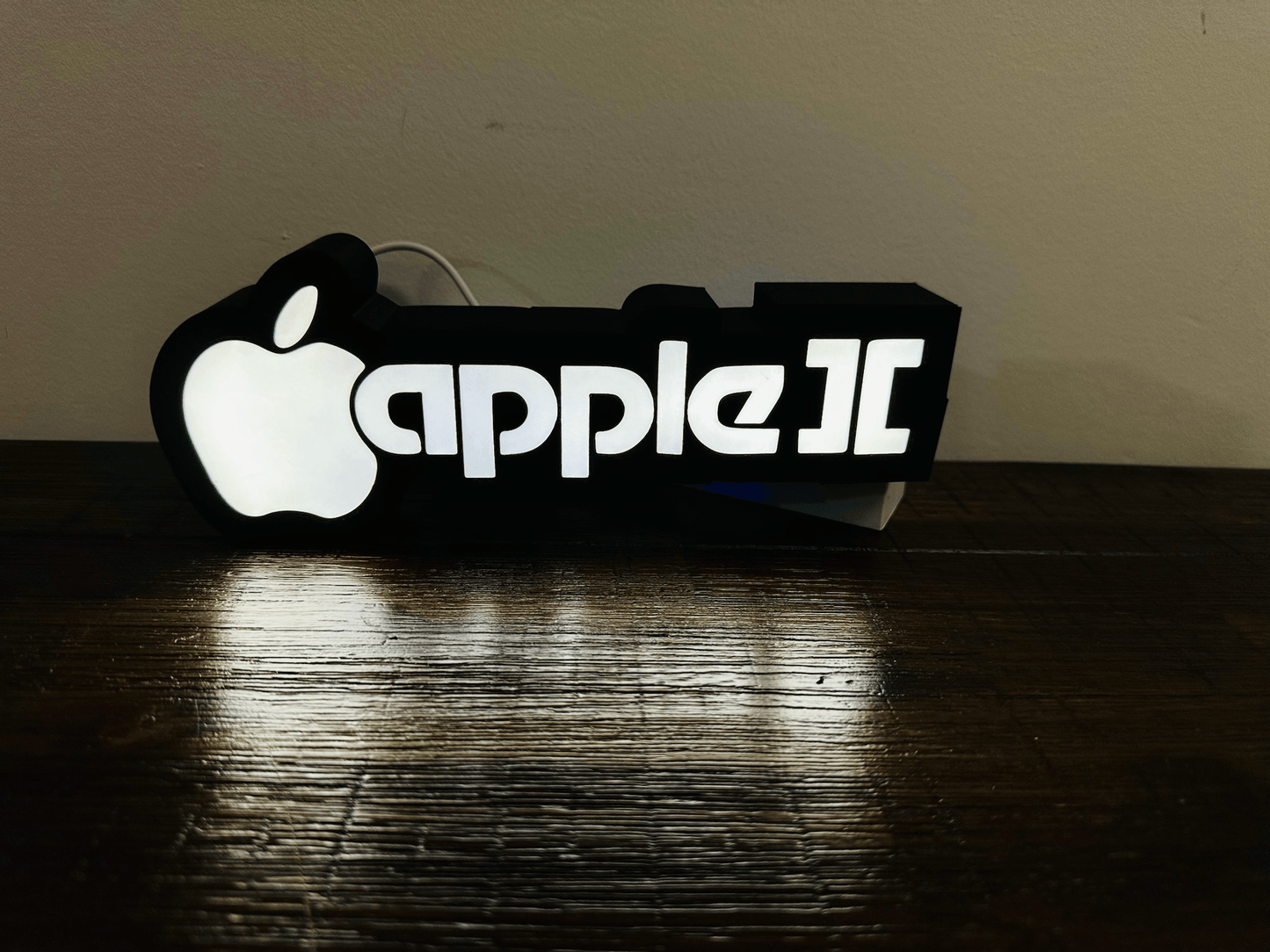 Apple II Apple Logo - Full Colour or White - Night Light / Light Up Wall Art