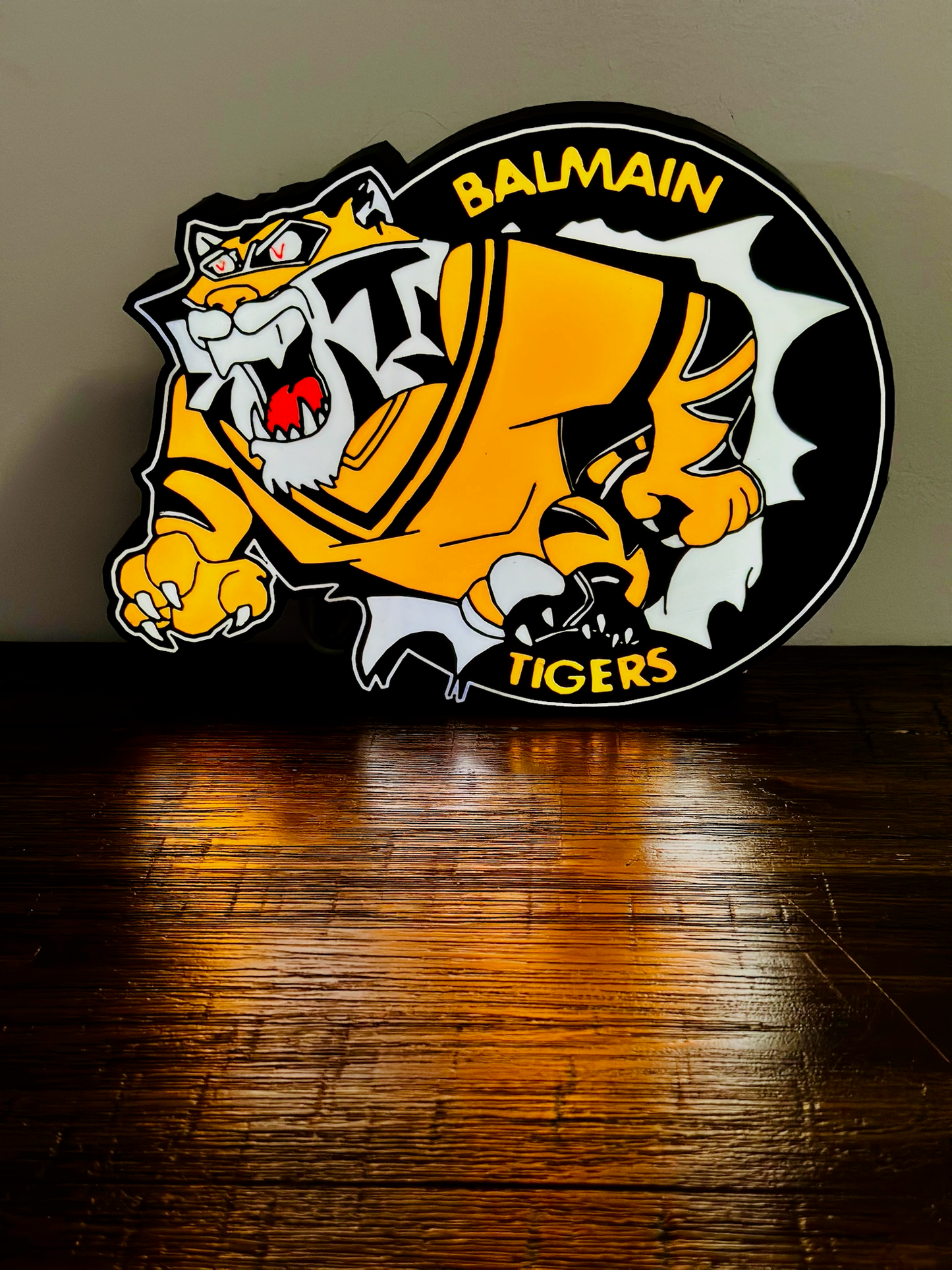 Balmain Tigers – Beleuchtetes Logo/Schild – Stromversorgung über USB