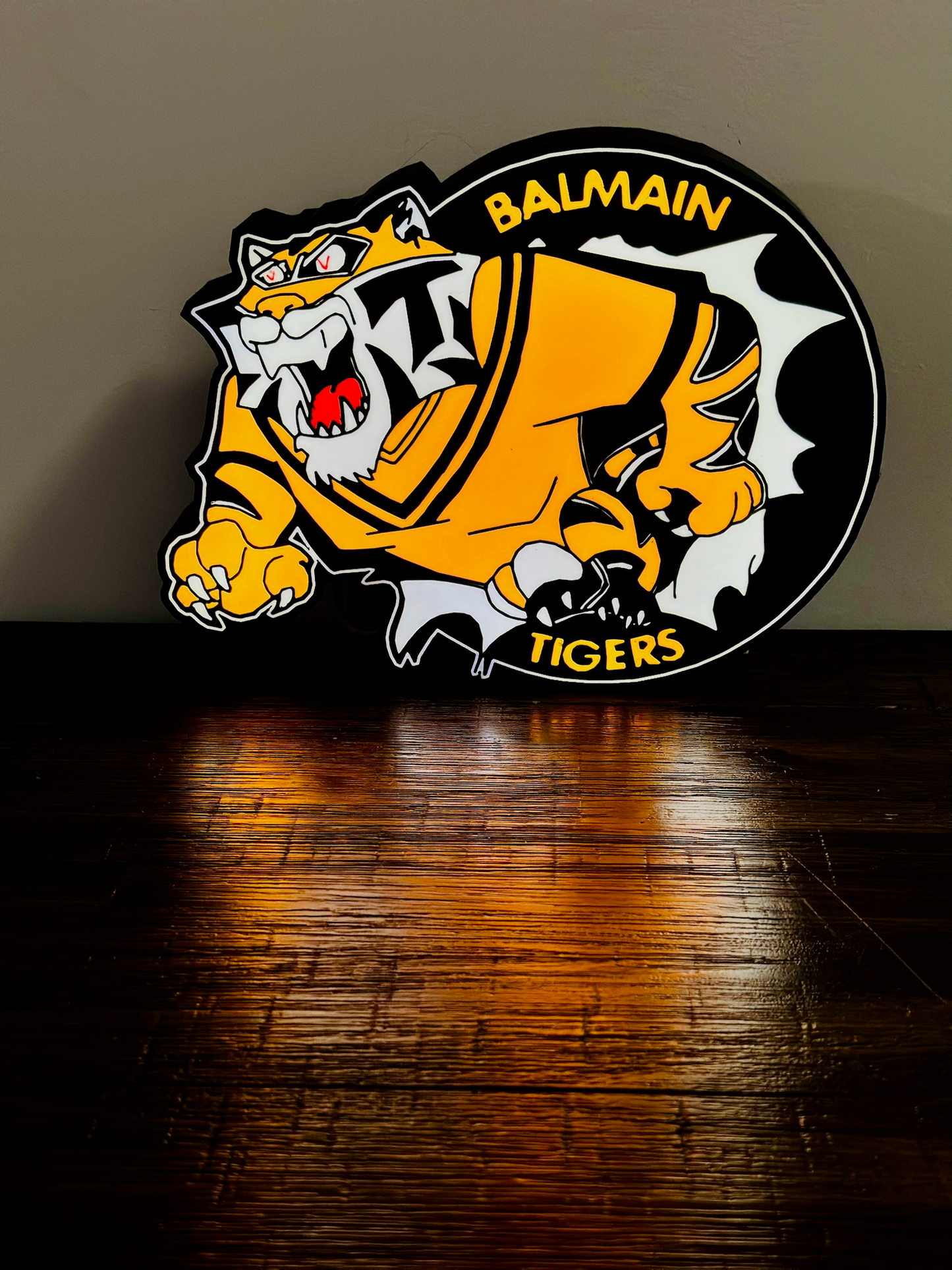 Balmain Tigers – Beleuchtetes Logo/Schild – Stromversorgung über USB