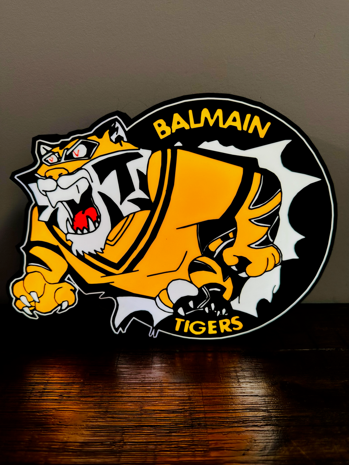 Balmain Tigers – Beleuchtetes Logo/Schild – Stromversorgung über USB