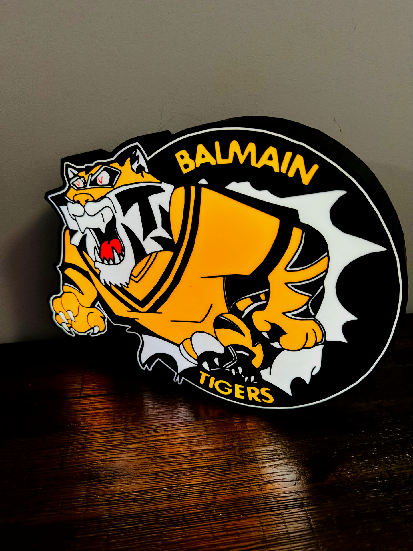 Balmain Tigers – Beleuchtetes Logo/Schild – Stromversorgung über USB