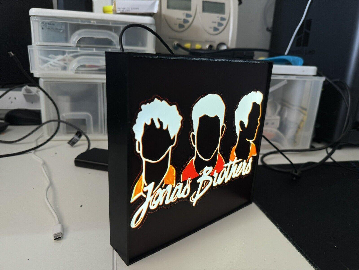 Jonas brothers light box - New/Made To order - USB powered LED Lights - Michael's 3D World