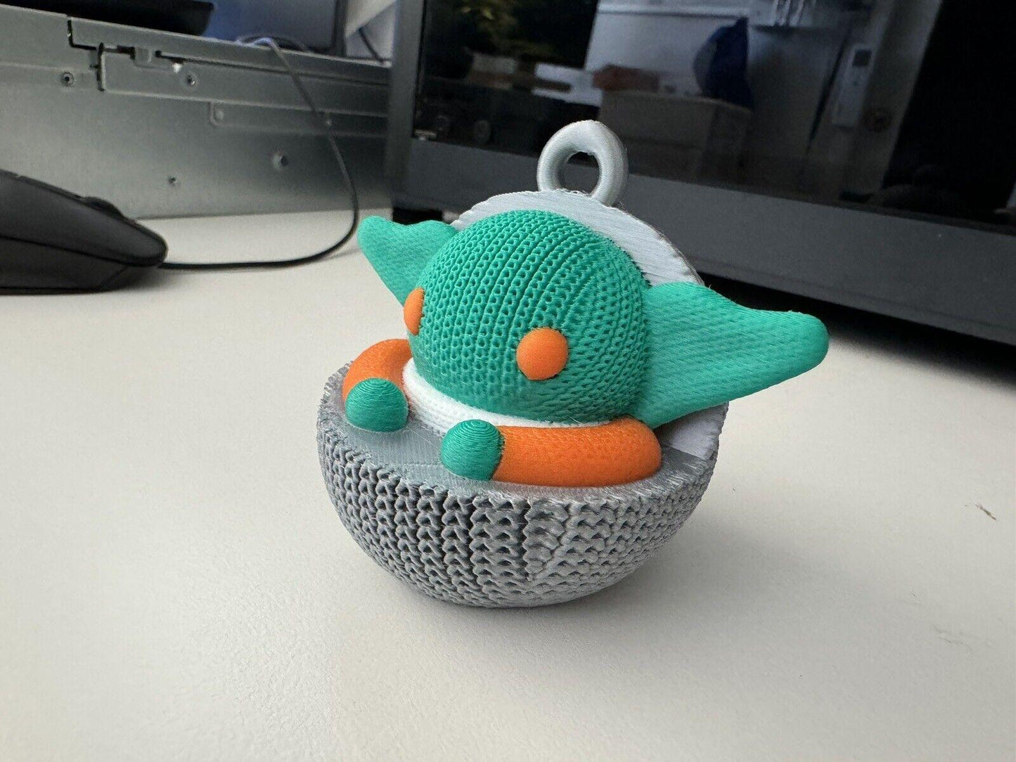 Grogu Knitted-look Christmas Ornament/Decoration - Baby Yoda In Capsule - New - Michael's 3D World