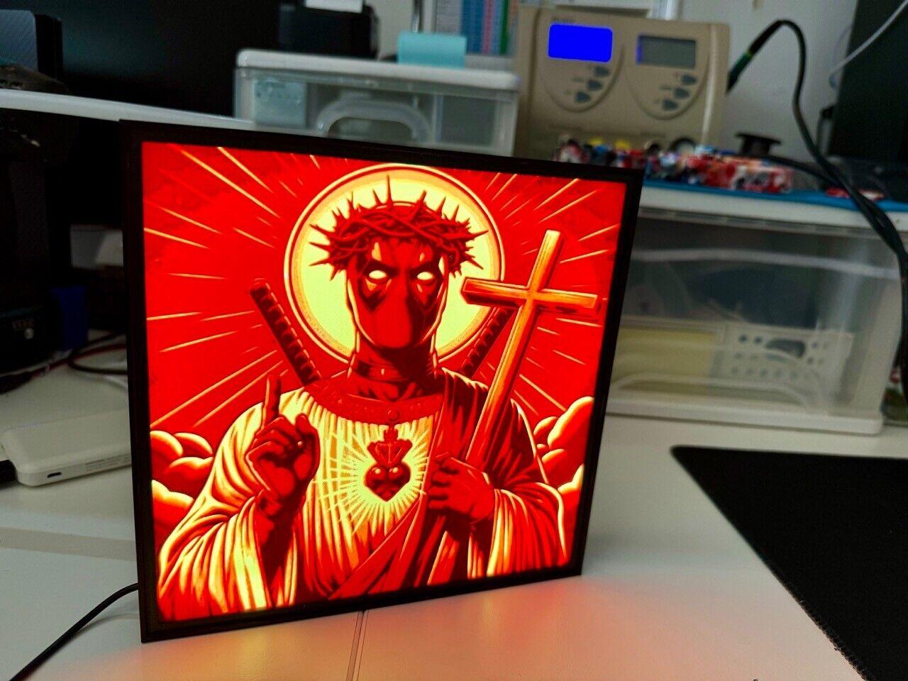 Deadpool: Marvel Jesus - LED Lit, USB Powered Light box/Night Light Art - 20cm! - Michael's 3D World