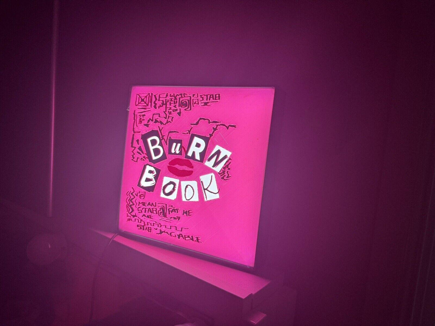 Unique Mean Girls themed “Burn Book” LED light up sign - Michael's 3D World