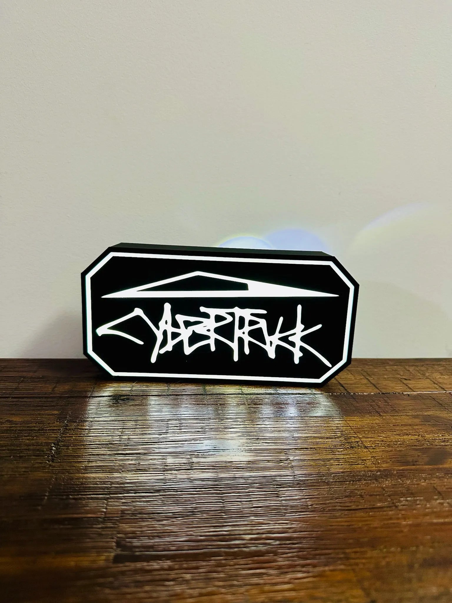 Tesla CyberTruck Graffiti Logo - USB powered Night Light / Wall Art - Michael's 3D World